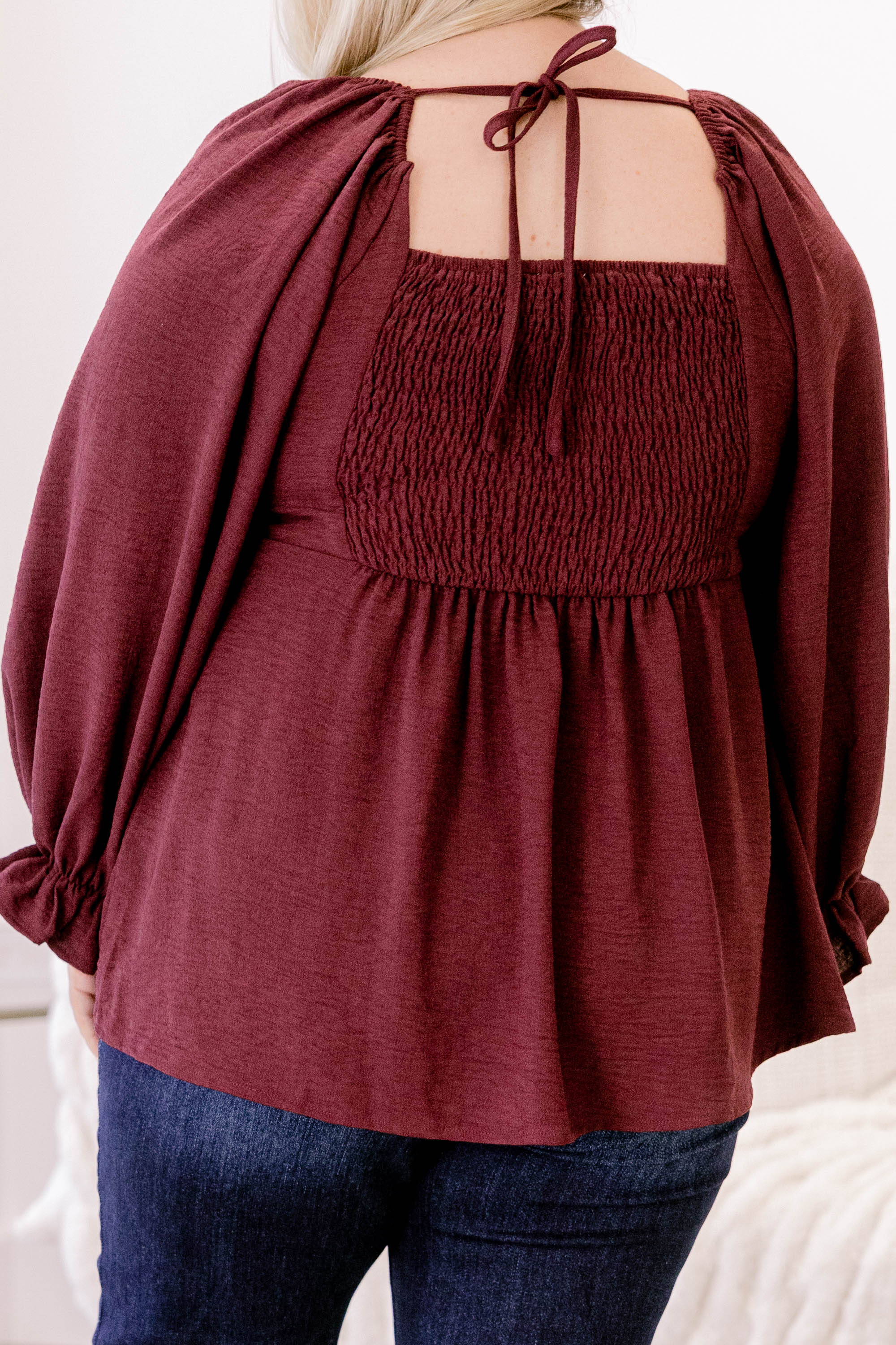 Peaceful Day Top, Maroon - Giverhouse