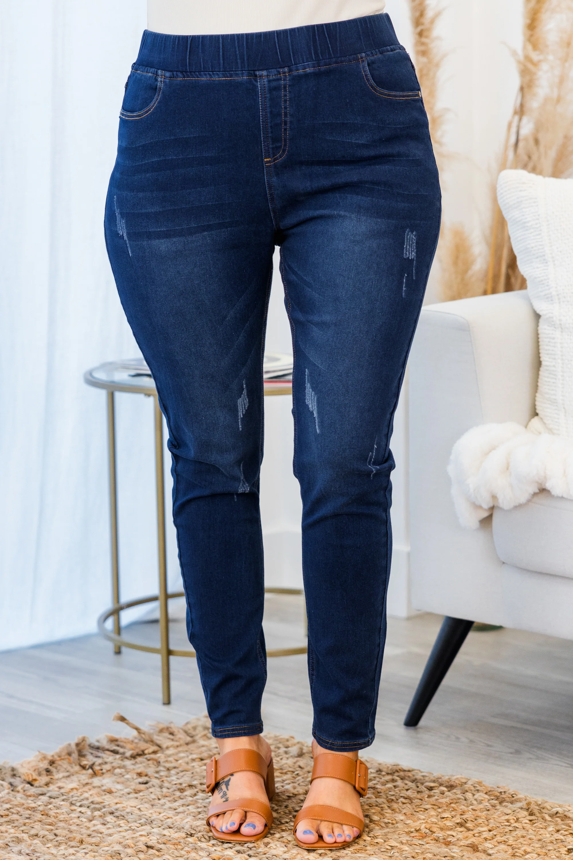 All The Answers Jeggings, Dark Wash - Giverhouse