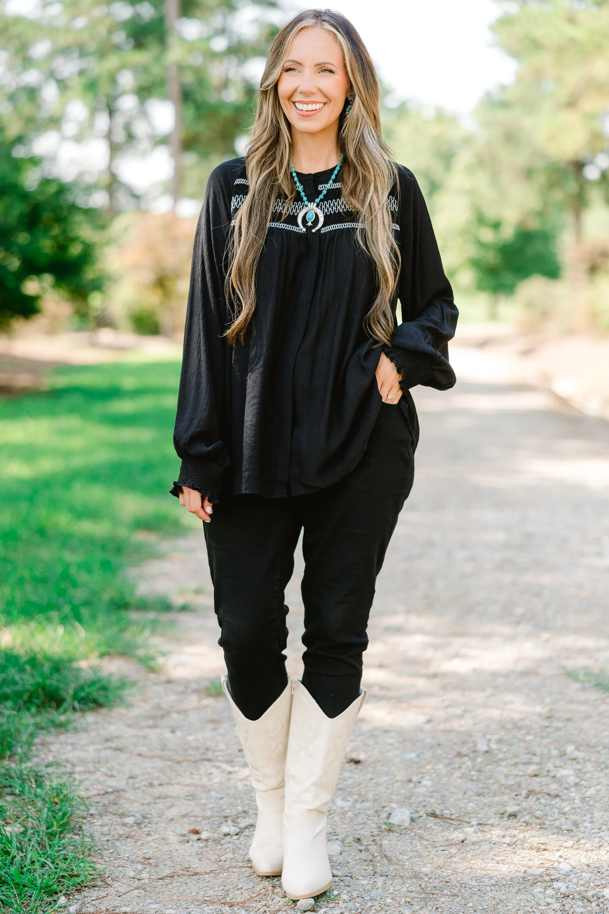 Jumping Ahead Top, Black - Giverhouse