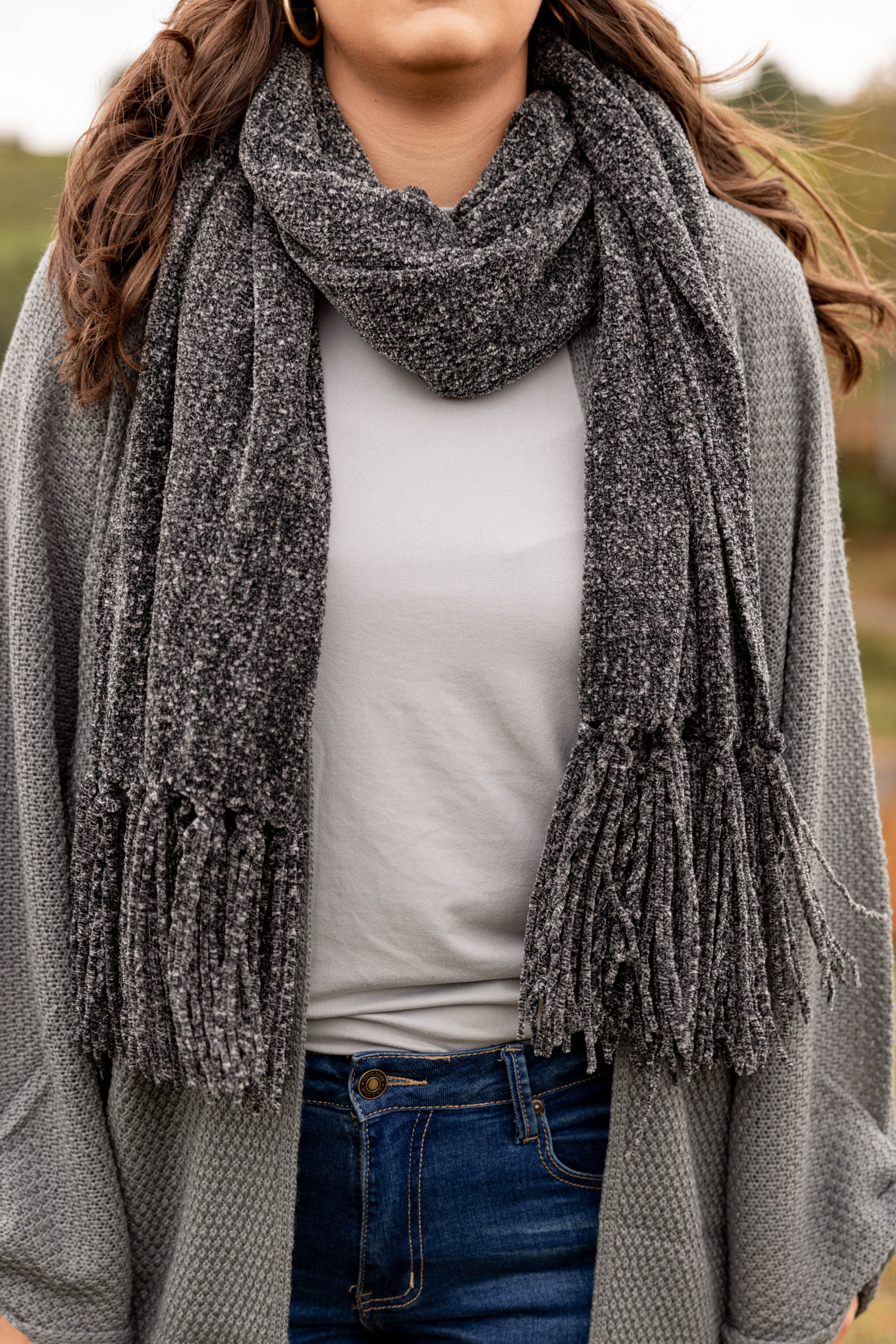 Weft In Warmth Scarf, Black - Giverhouse