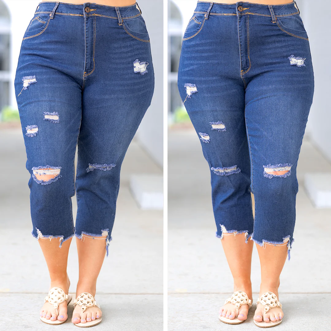 Remember Me Well Capris, Medium Denim - Giverhouse