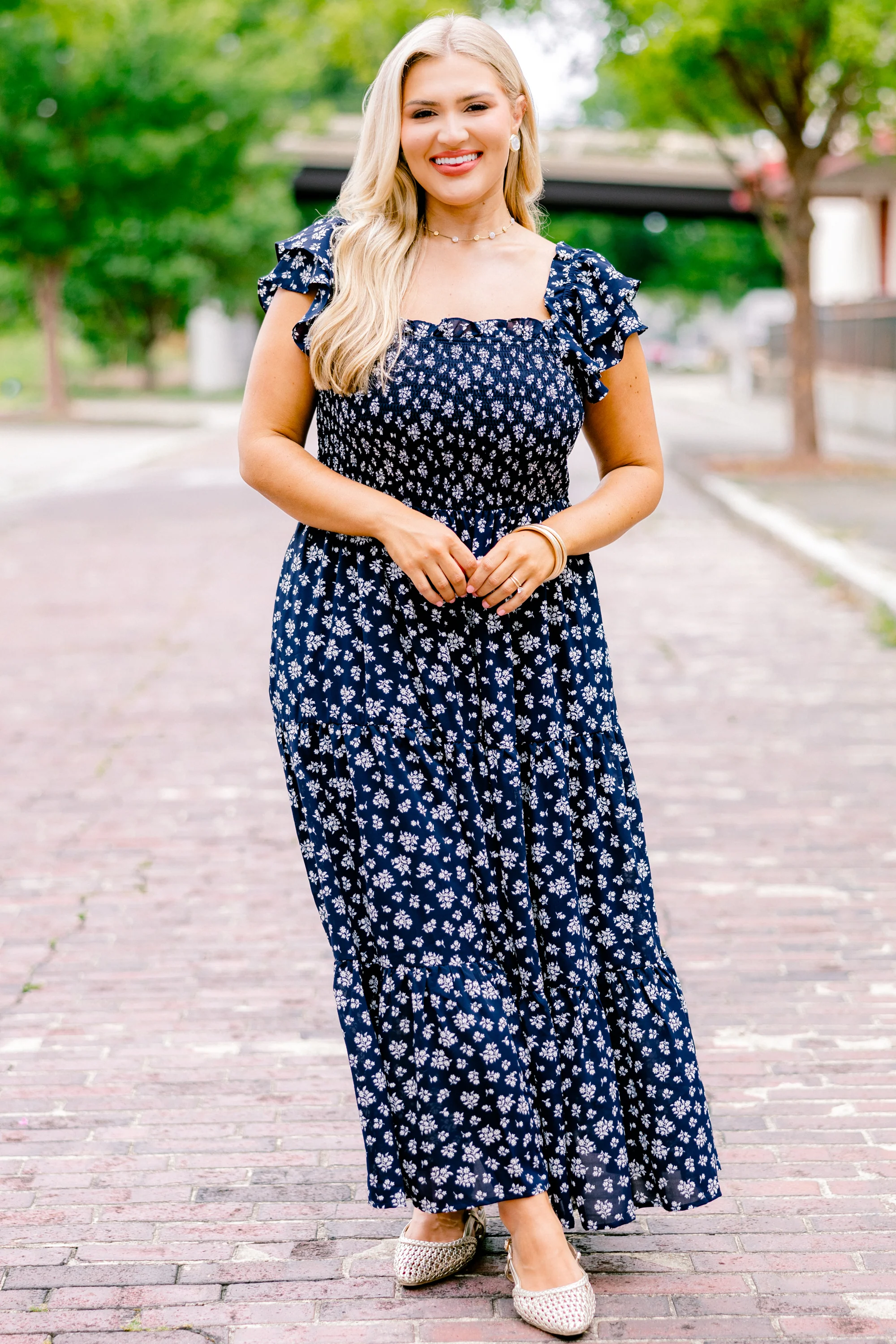 The Wildflower's Song Maxi Dress, Navy - Giverhouse