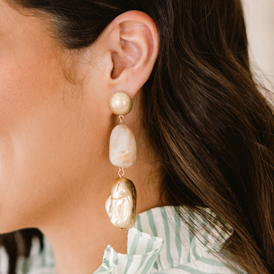 Let The Good In Earrings, Gold - Giverhouse