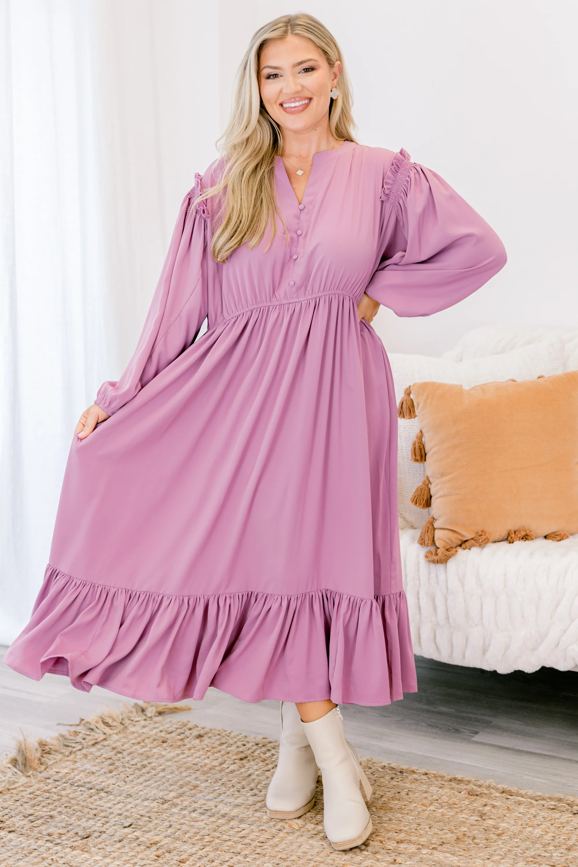 Memorize Today Dress, Light Plum - Giverhouse
