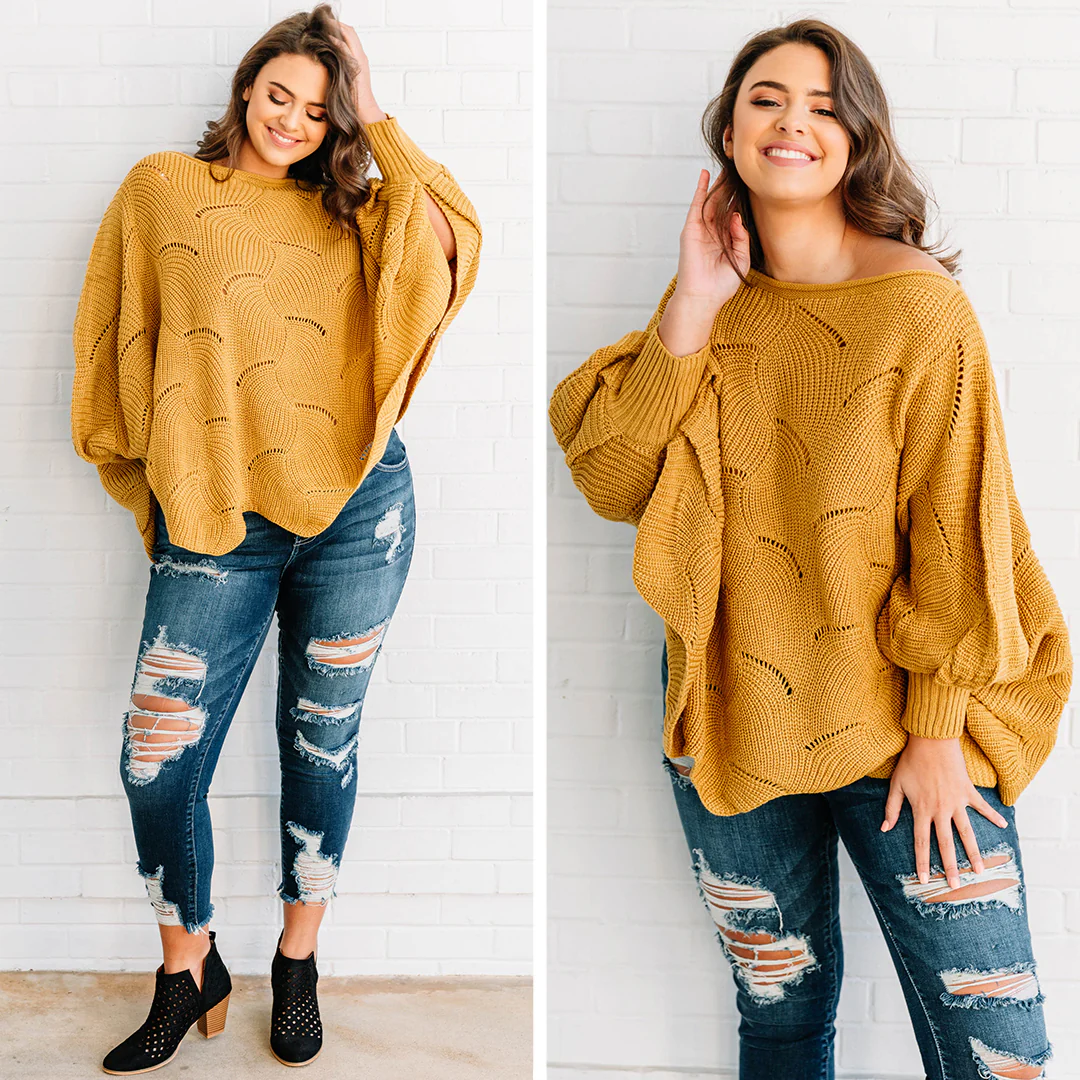 Warm Feelings Sweater, Mustard - Giverhouse