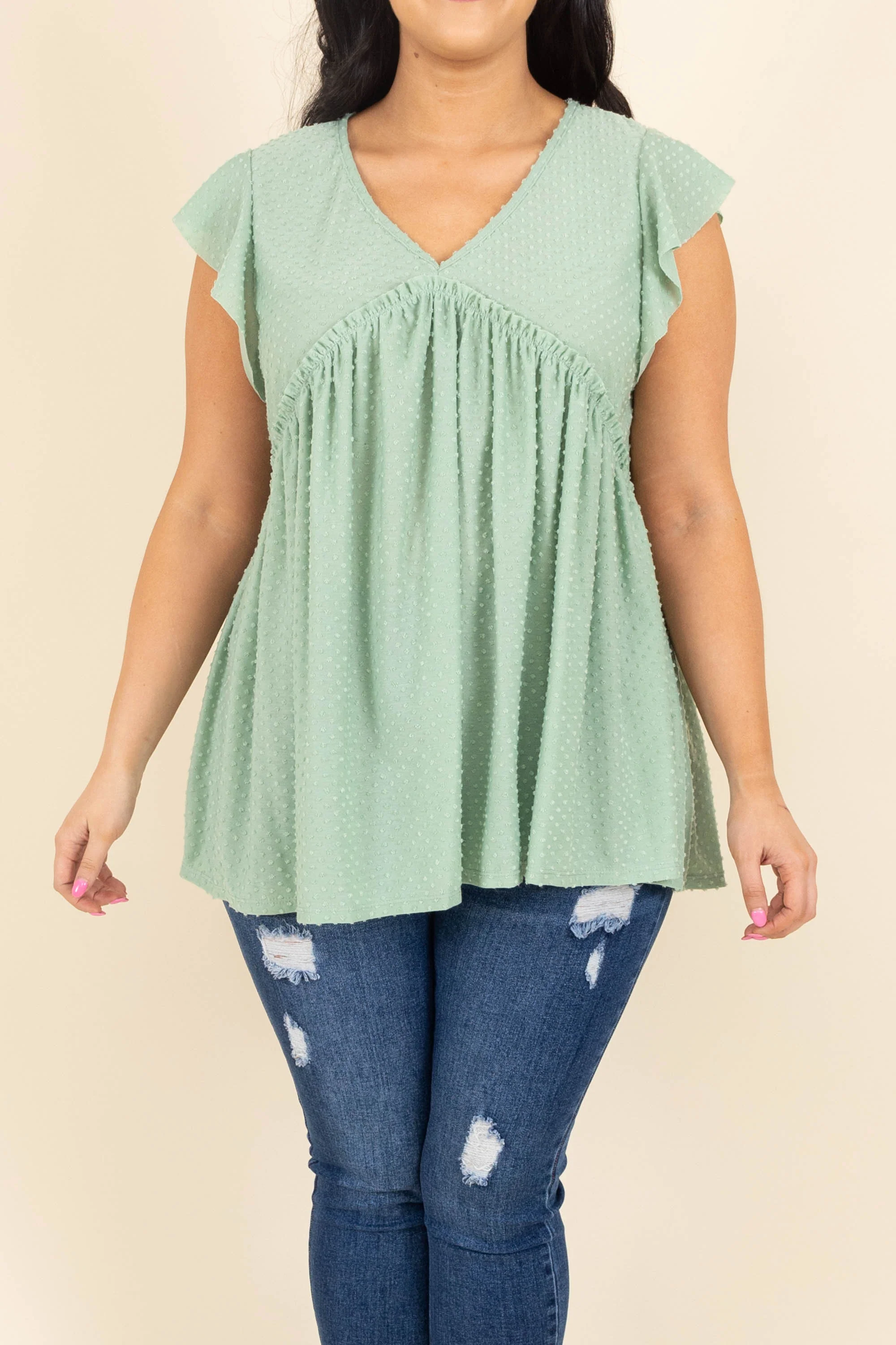 So Much Caring Top, Sage - Giverhouse