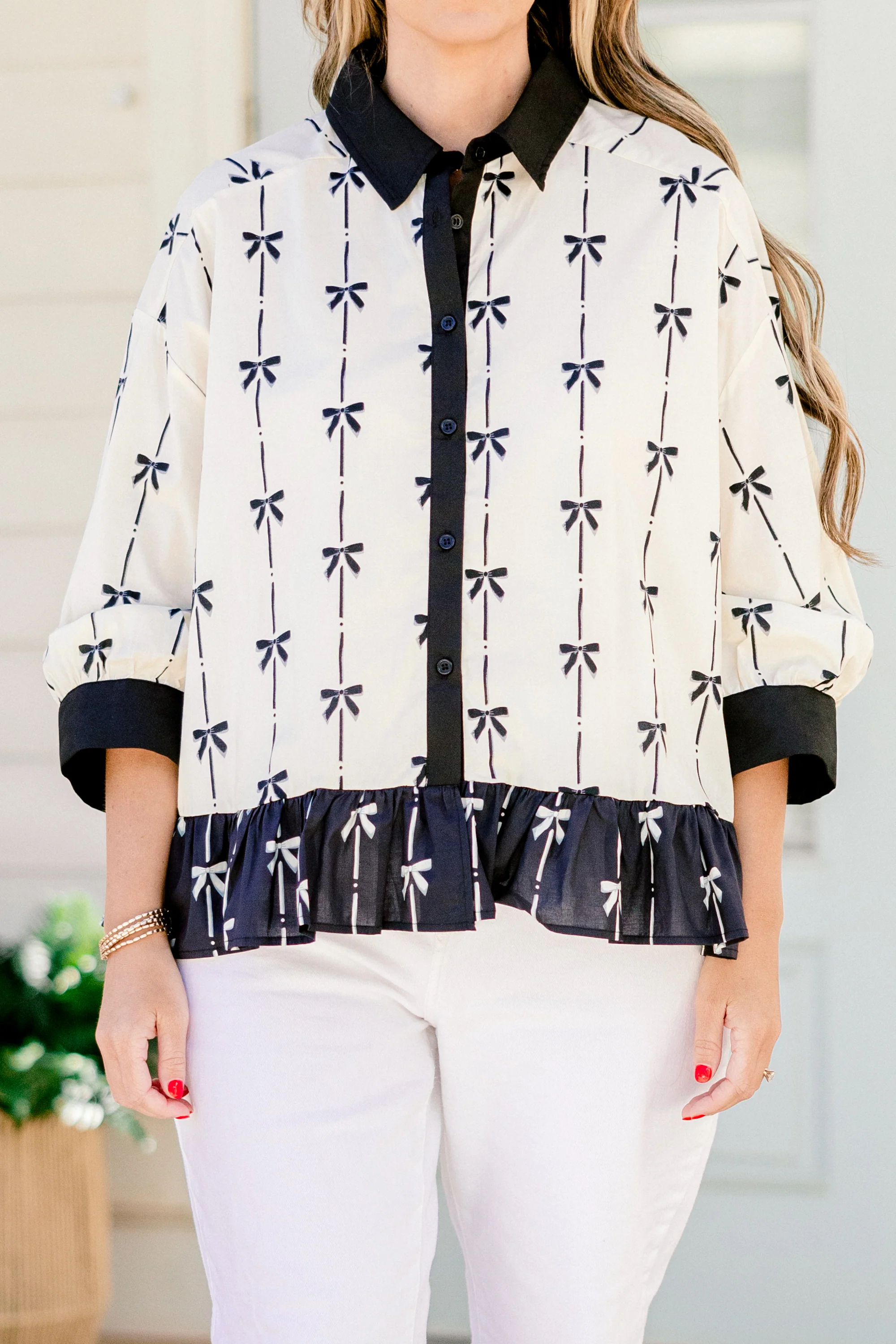 Feel Free Top, Black Bow - Giverhouse