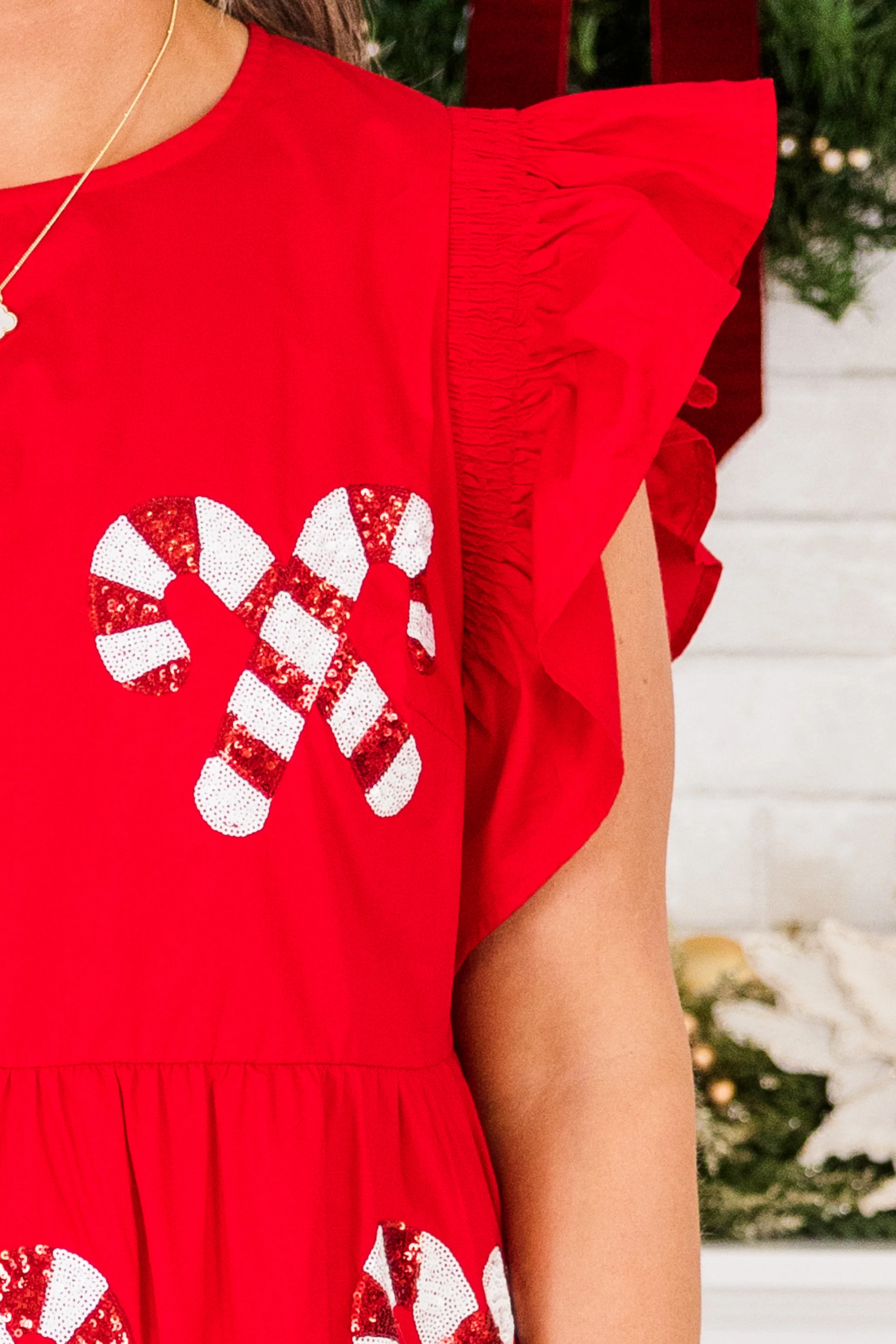 Candy Cane Charm Dress, Red - Giverhouse