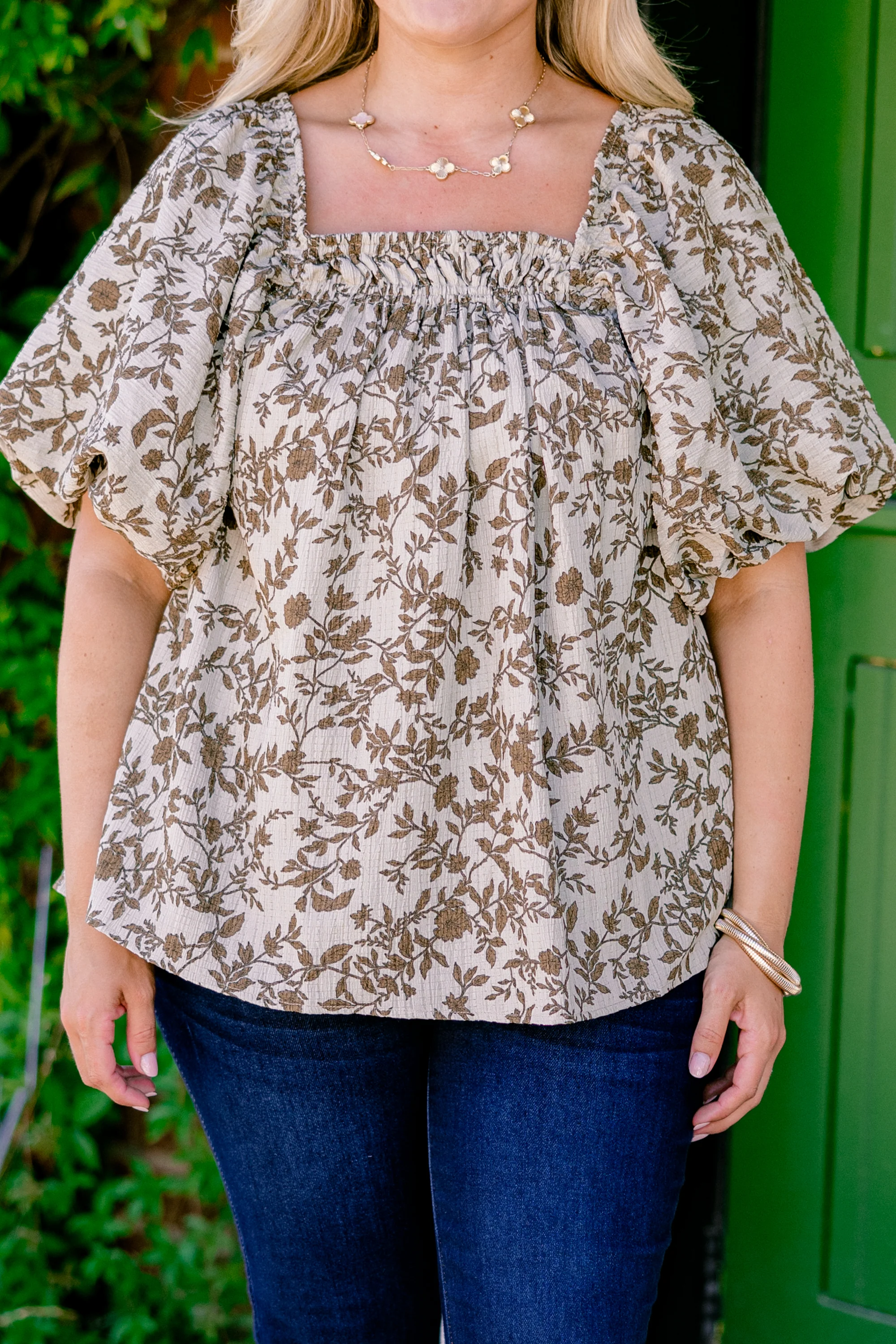 Cozy Love Top, Ivory-Brown - Giverhouse
