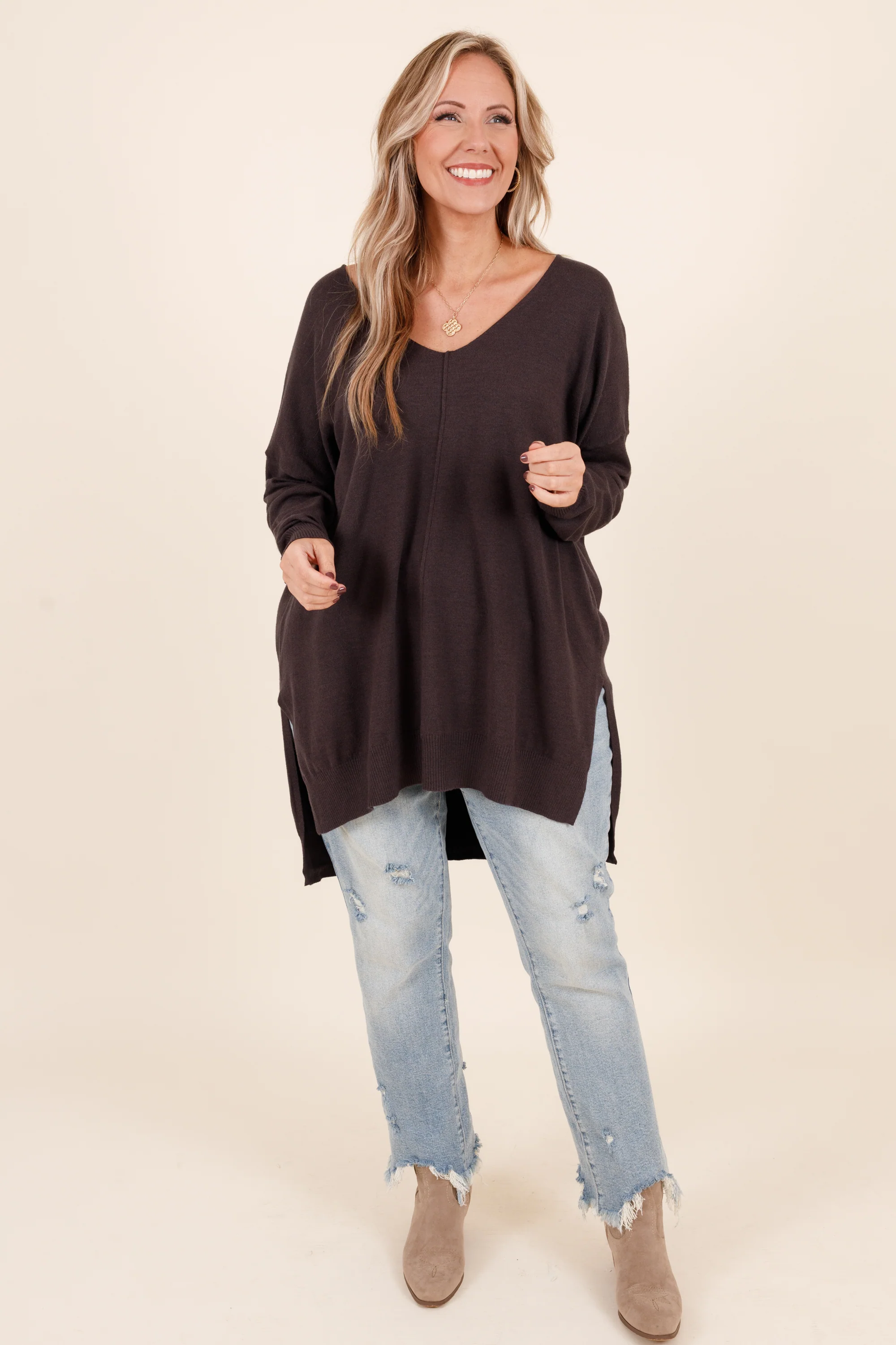 Miss Who I Was Sweater, Charcoal - Giverhouse