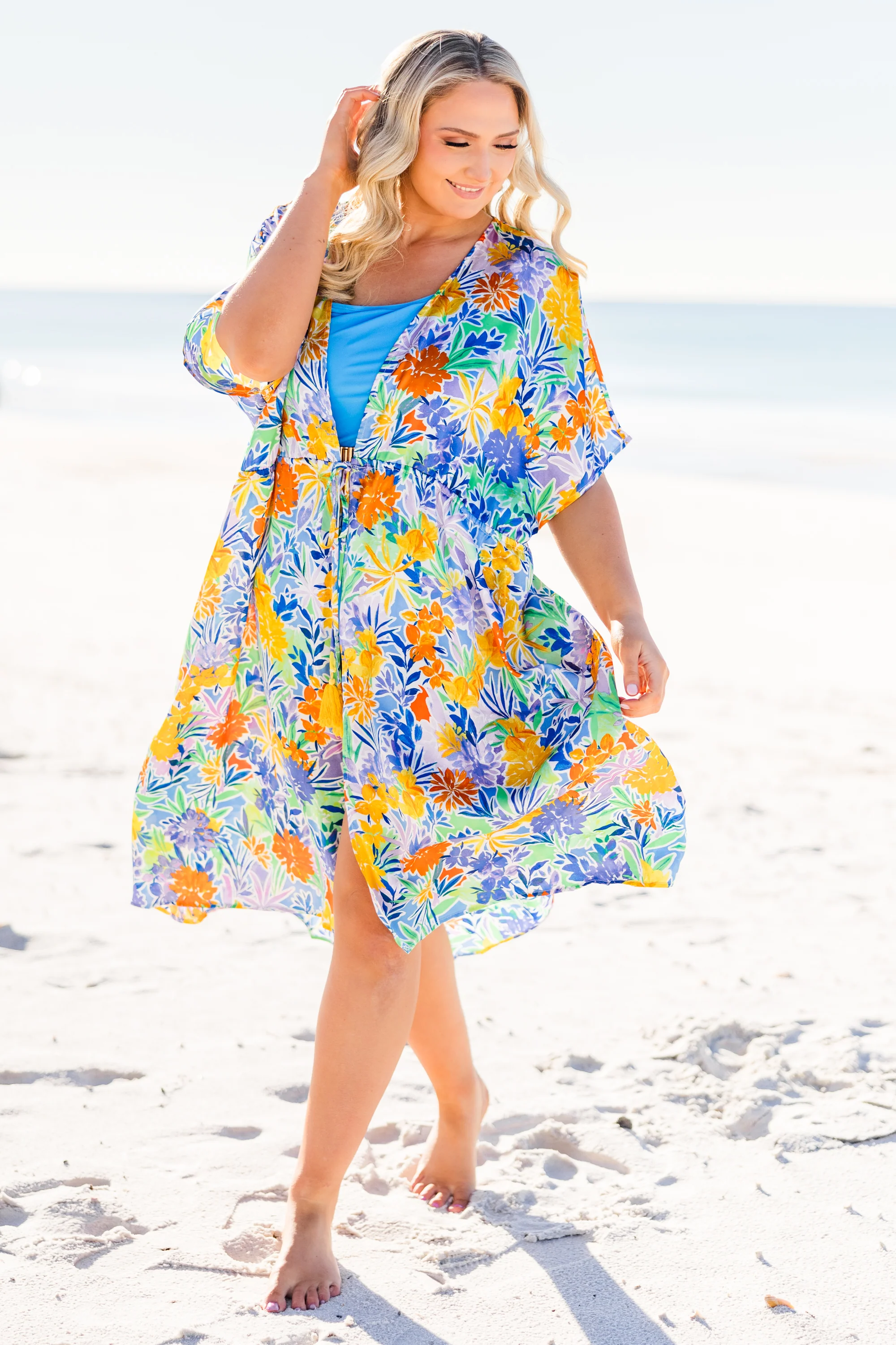 Building Sand Castles Kimono, Royal Multi - Giverhouse