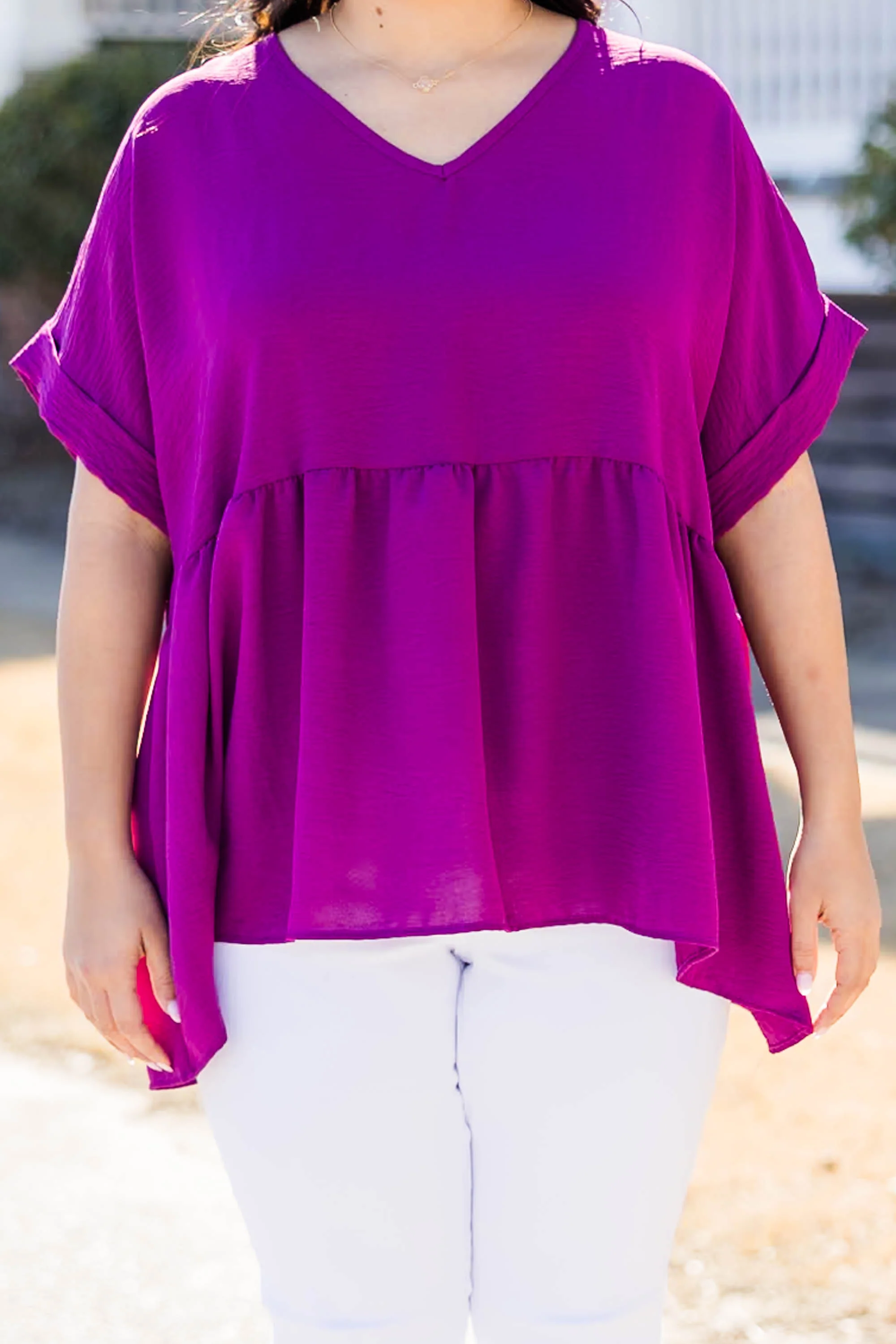 Wide Eyed Gaze Top, Eggplant - Giverhouse