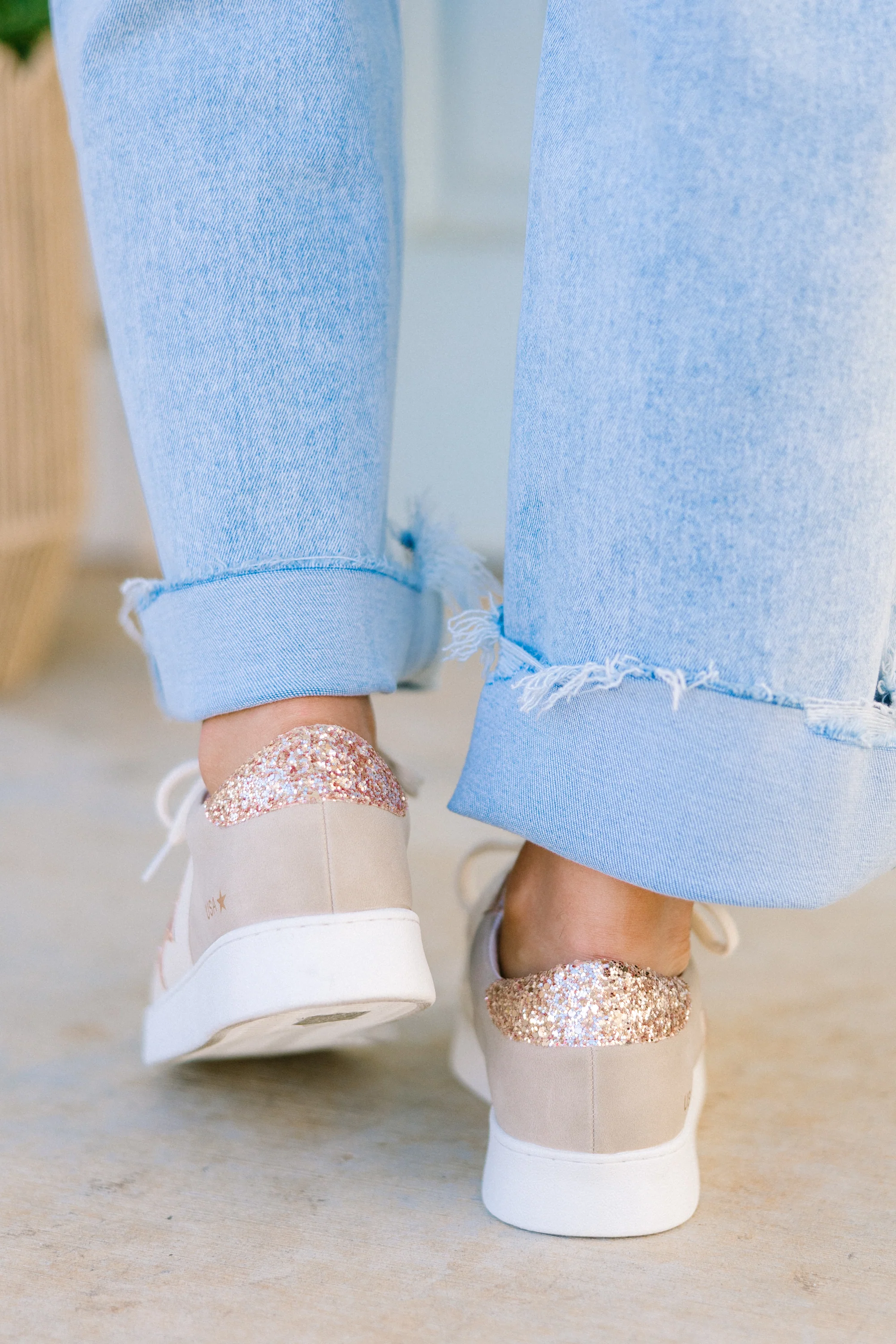 Take The Chance Sneakers, Gold - Giverhouse