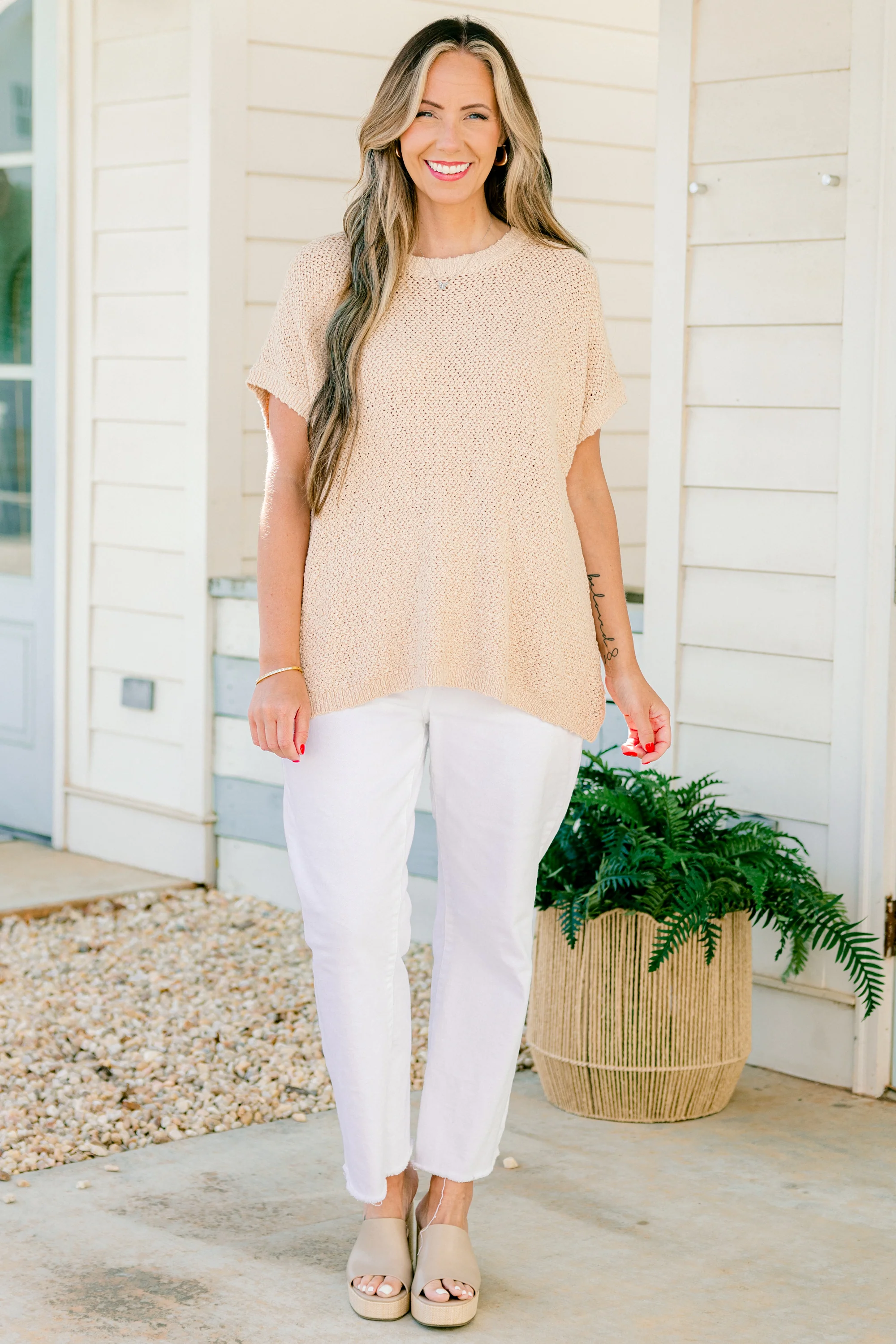 Apple Of My Eye Top, Khaki - Giverhouse