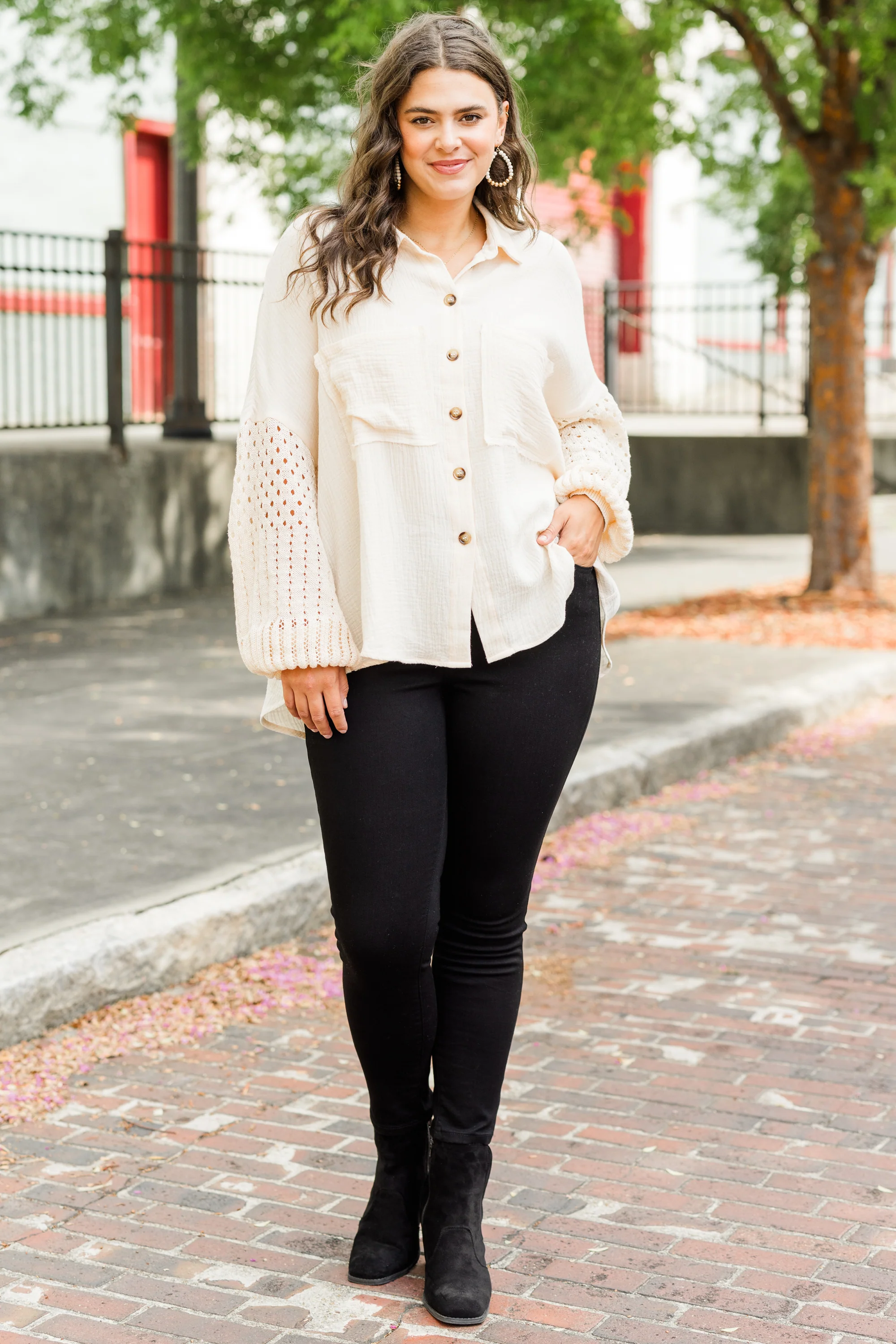 Whispering Petals Top, Cream - Giverhouse