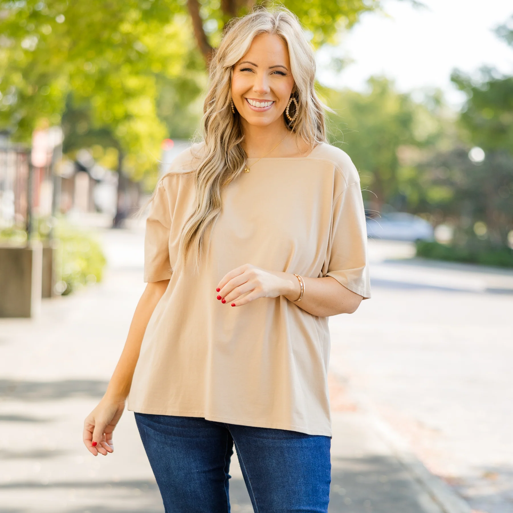 Vivid Imagination Top, Camel - Giverhouse