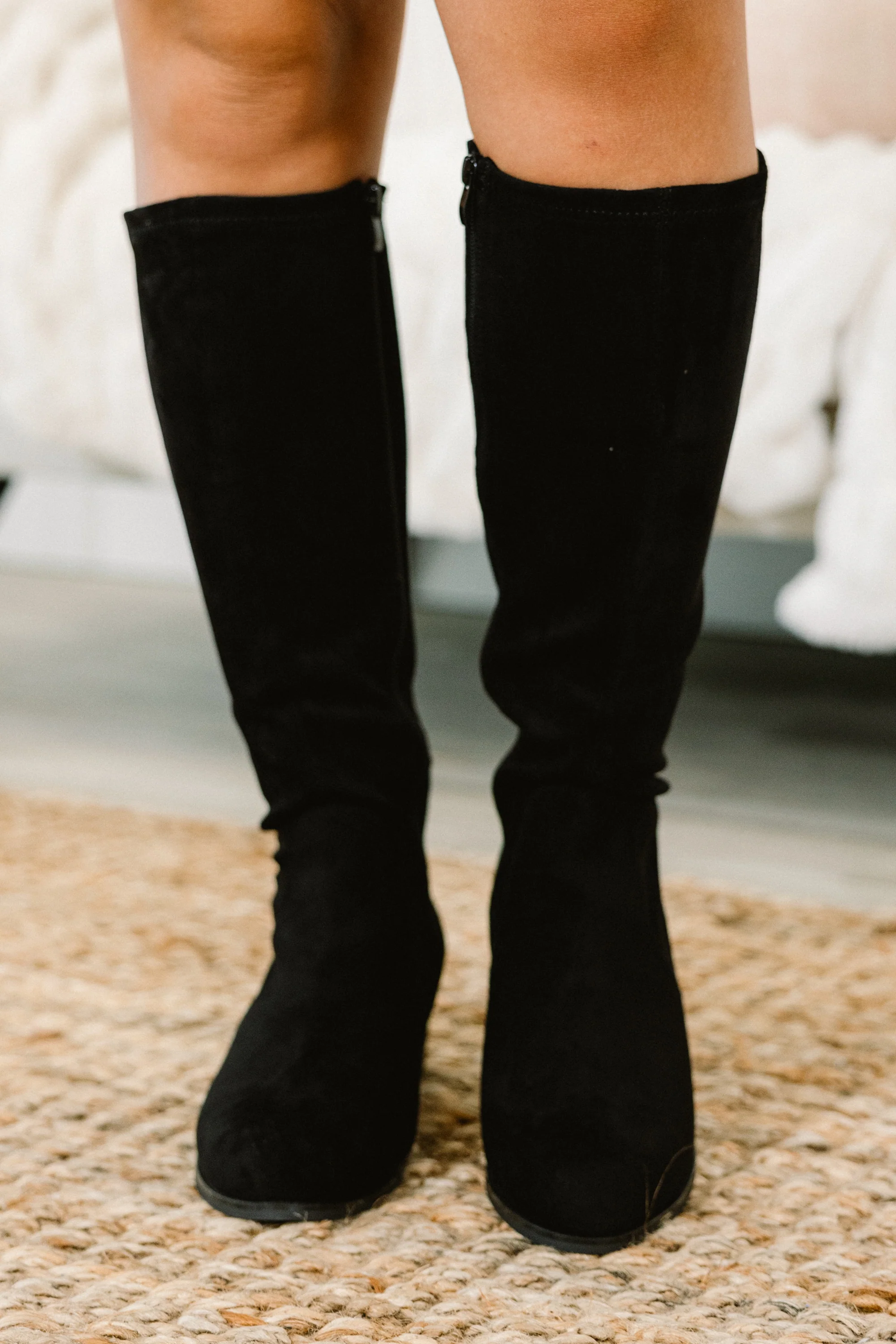 Run, Run, Runaway Wide Calf Boots, Black - Giverhouse