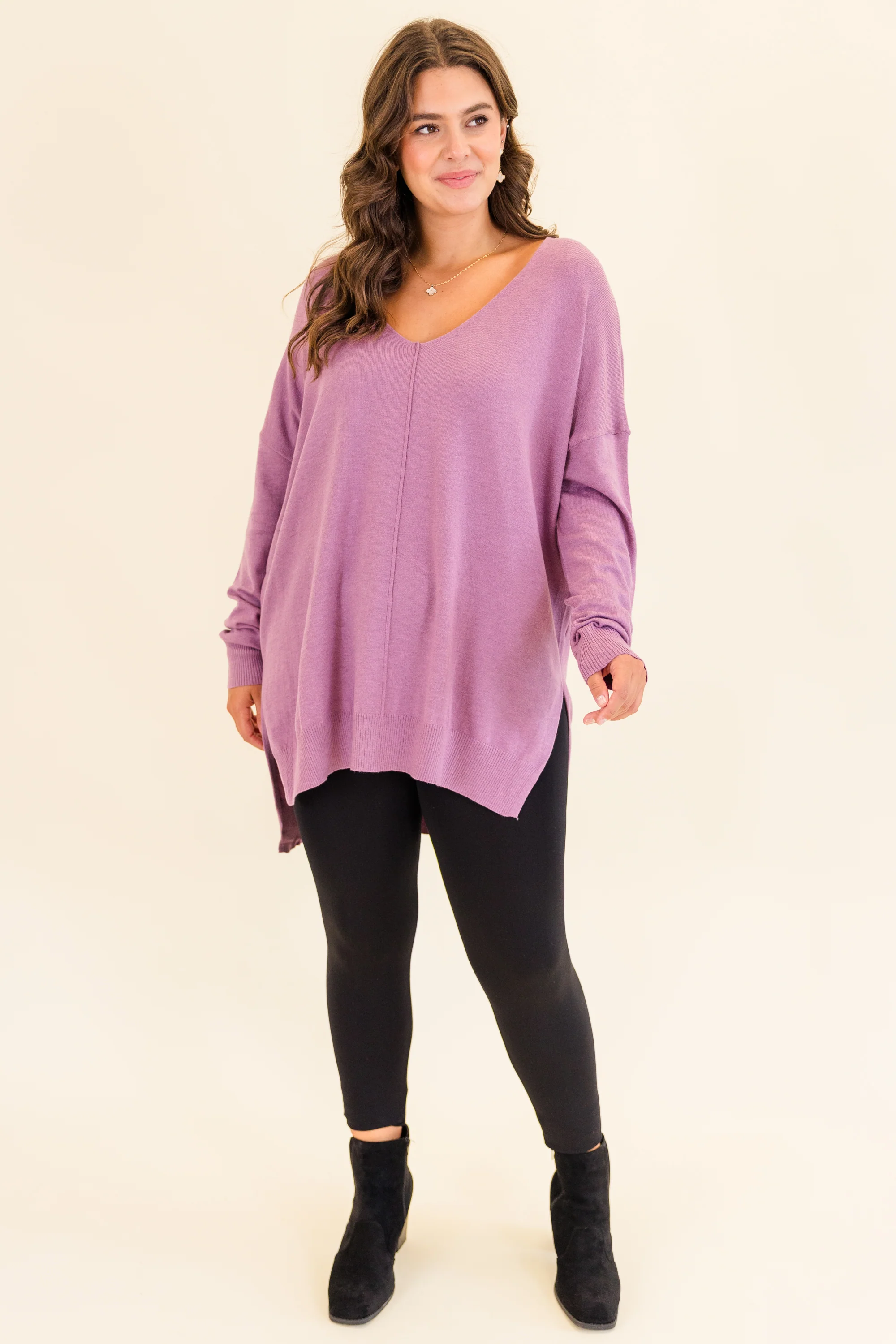 Miss Who I Was Sweater, Lilac Grey - Giverhouse