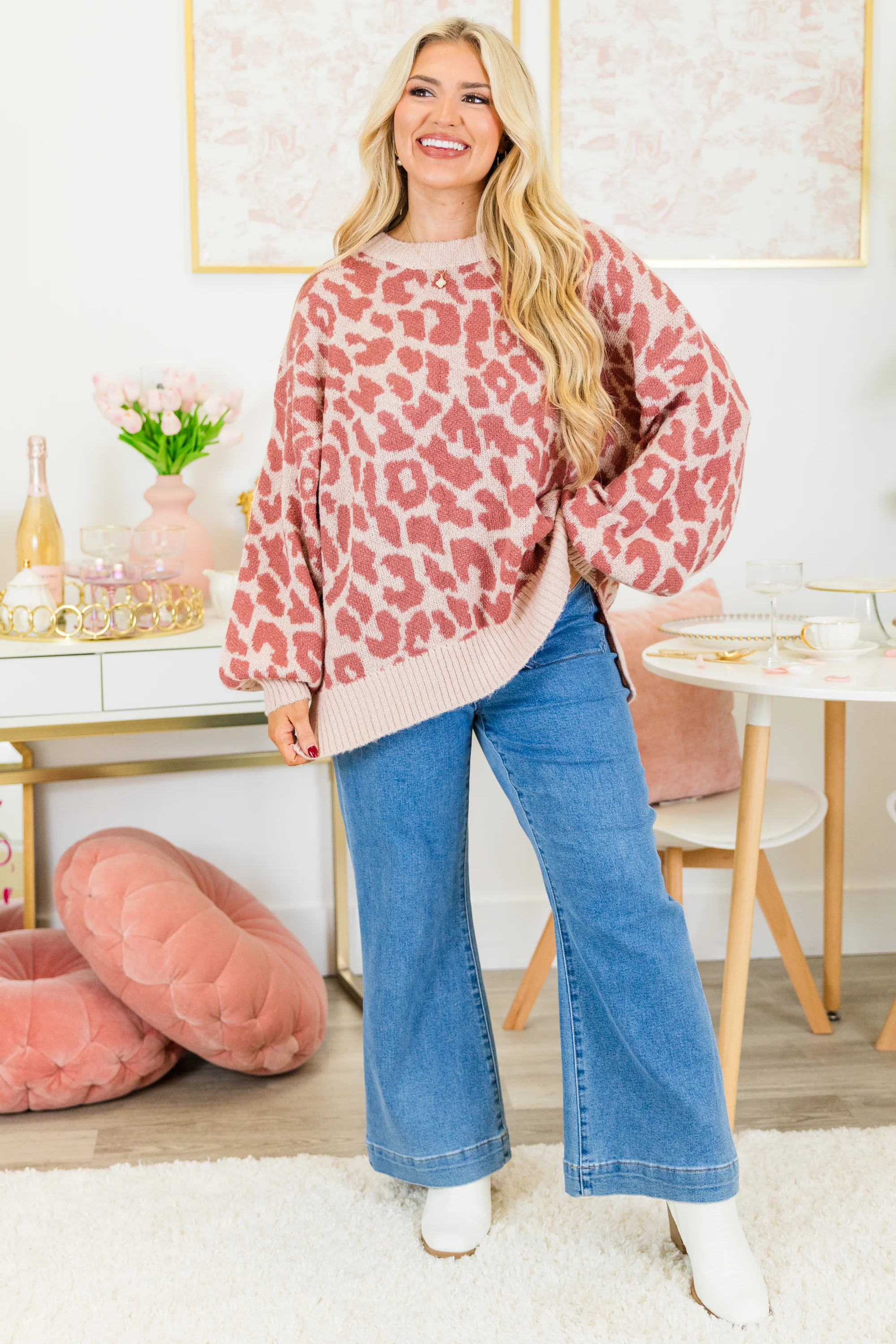 Me And The Jungle Sweater, Pink - Giverhouse