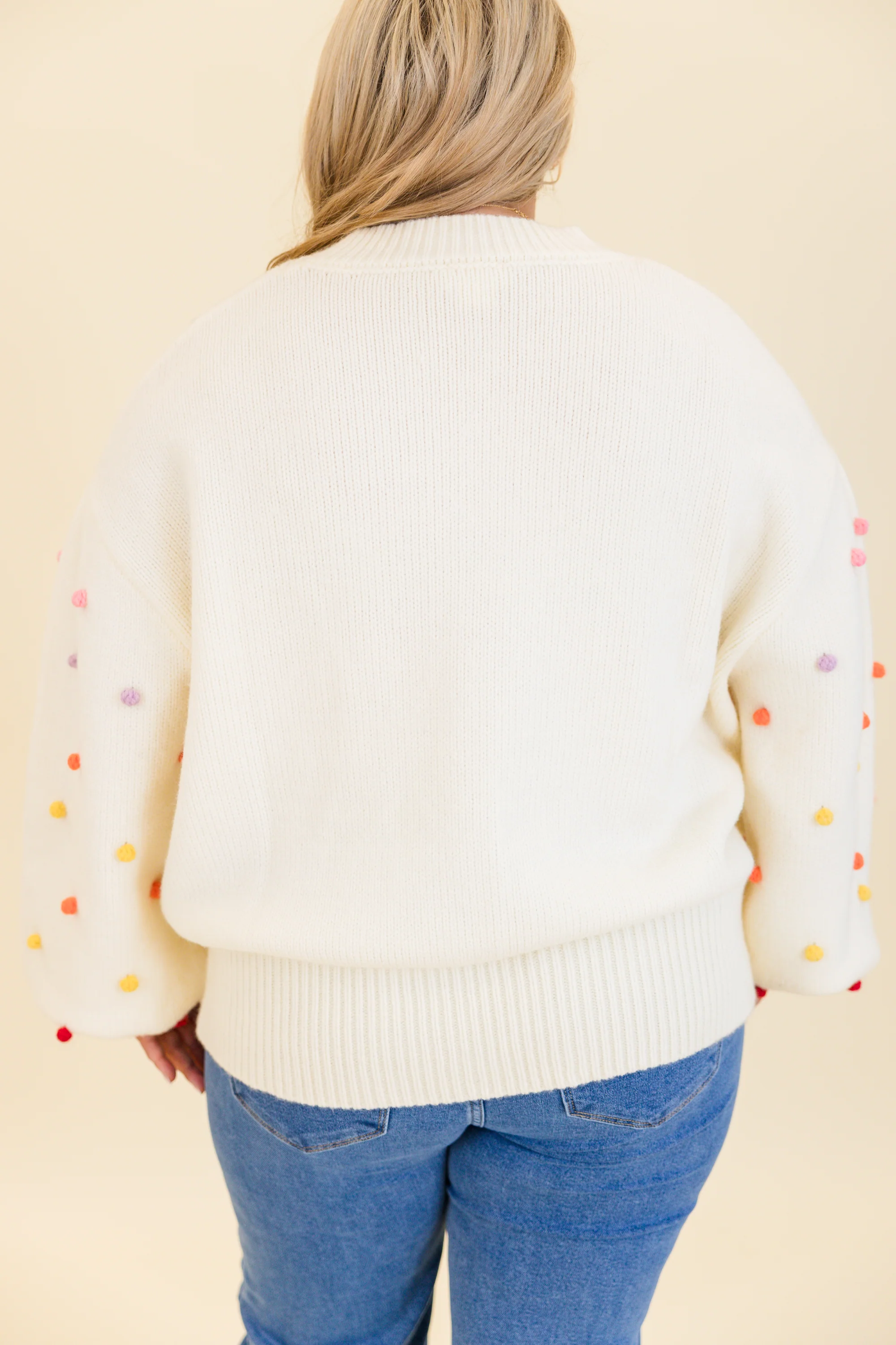 Spotted Charm Sweater, Cream - Giverhouse