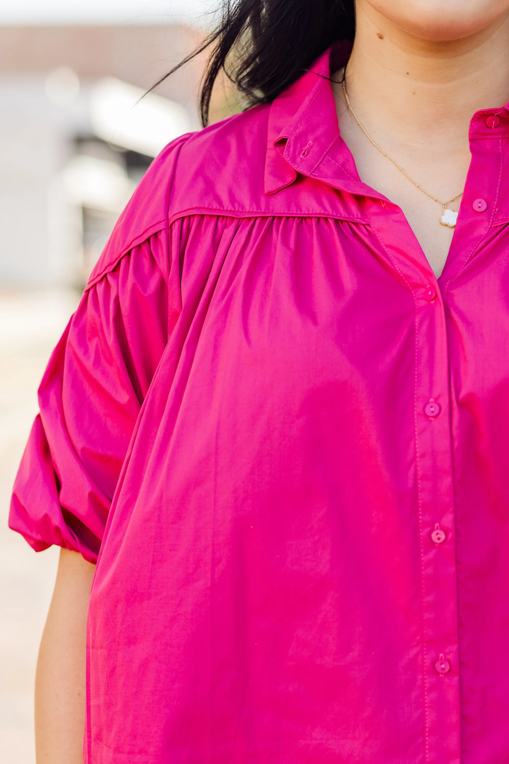 Love Is All Around Blouse, Magenta - Giverhouse