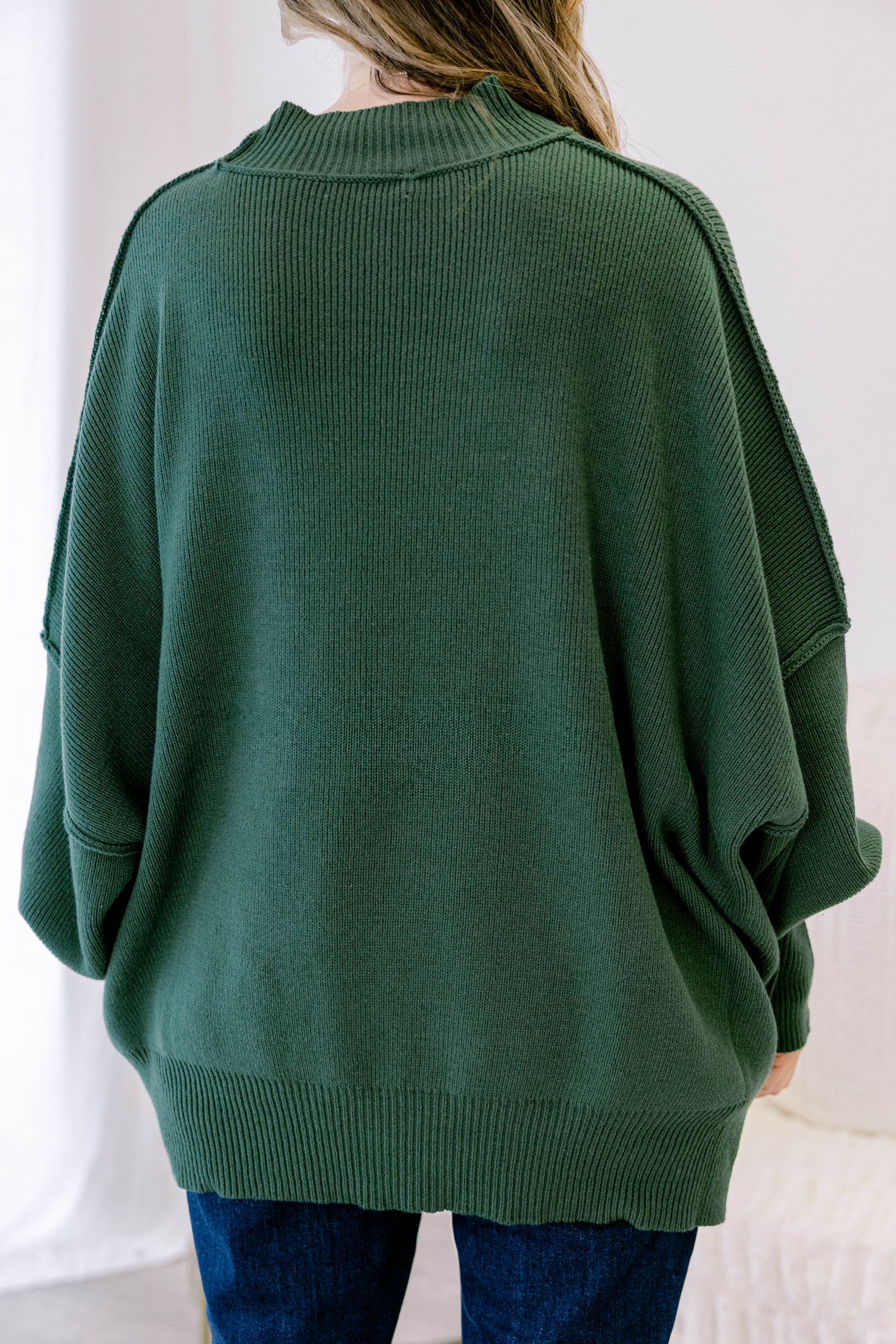 Perfectly Cozy Sweater, Dark Green - Giverhouse