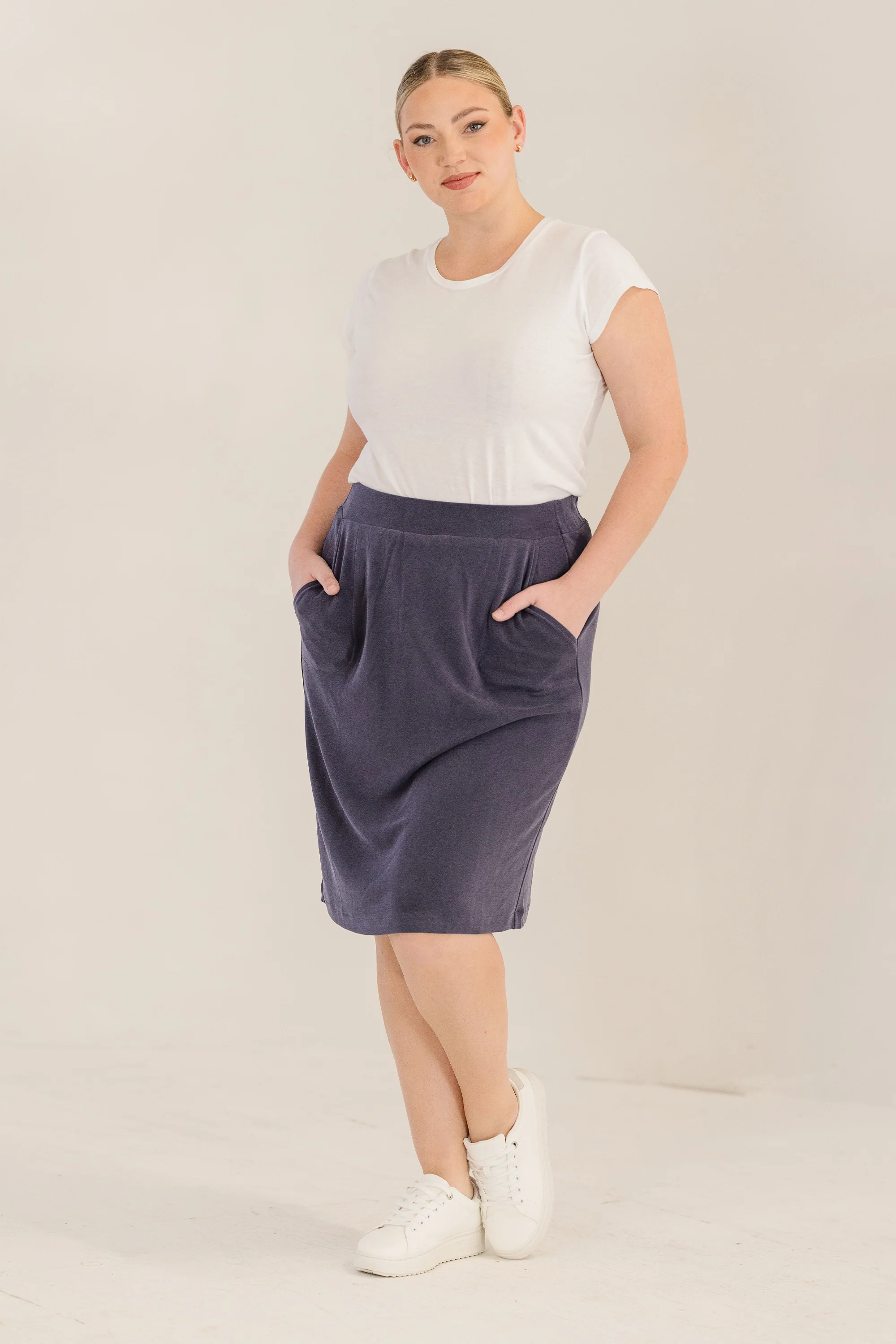 Leah A-Line Skirt, Ink Navy - Giverhouse