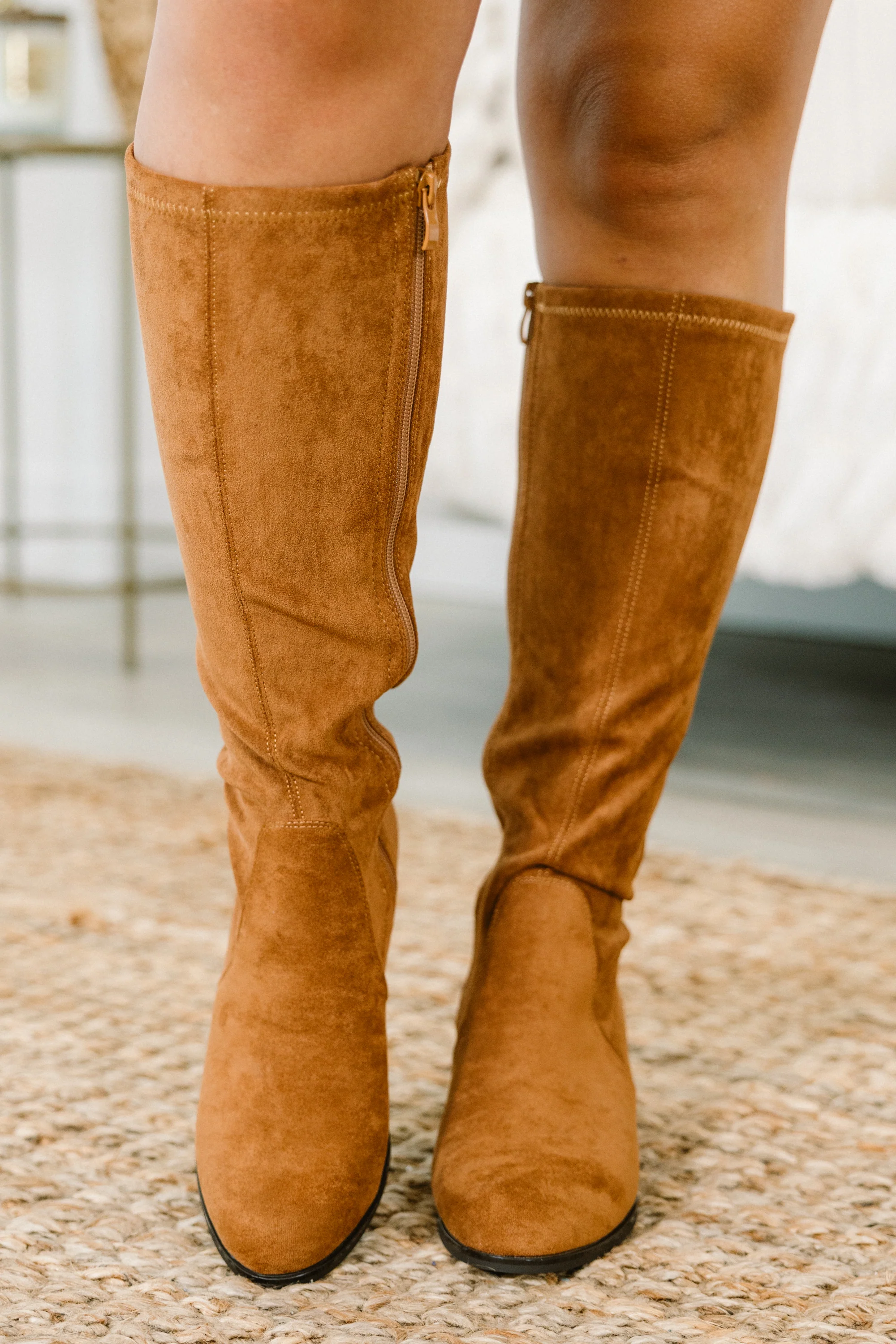 Run, Run, Runaway Wide Calf Boots, Camel - Giverhouse