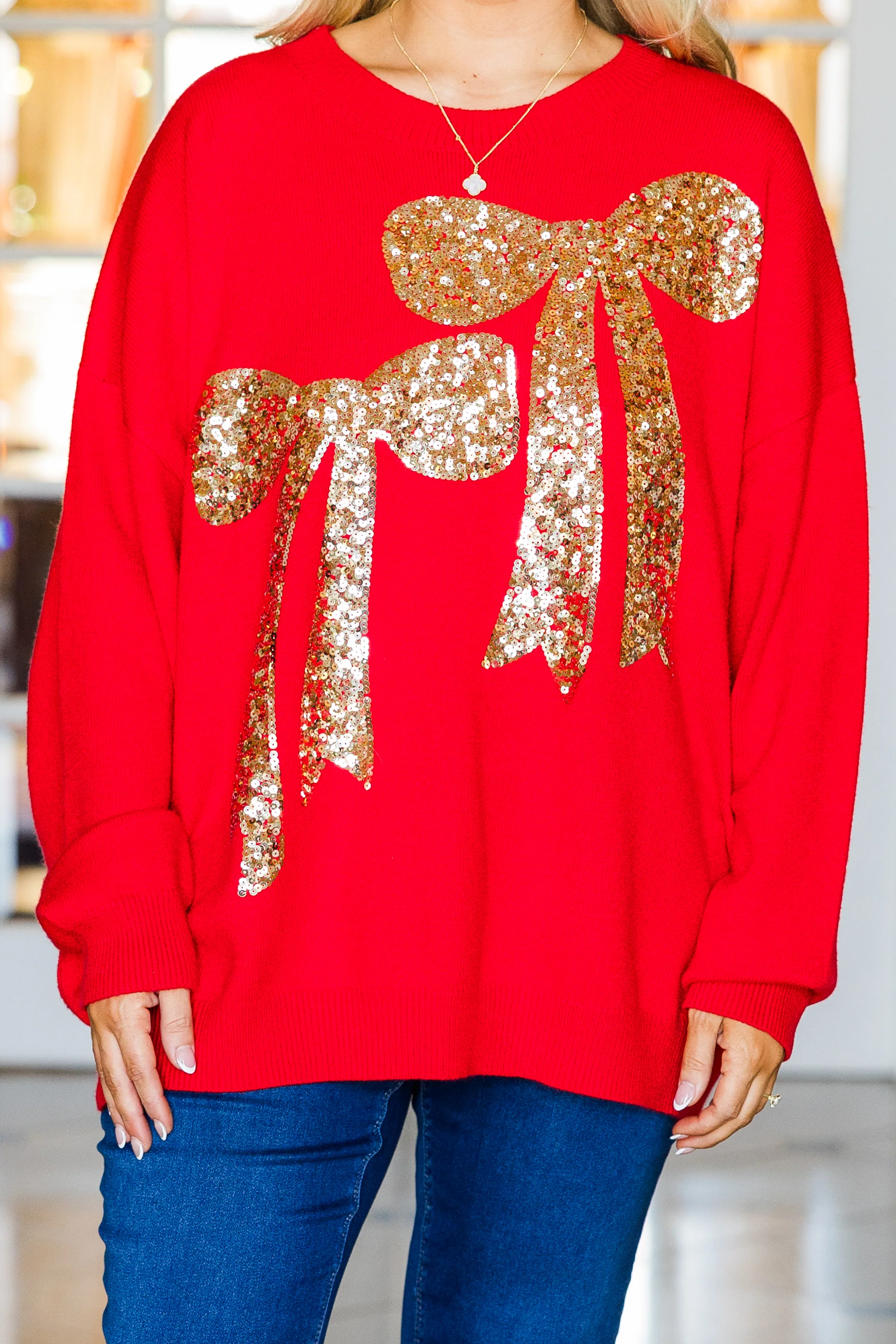 Presents Beautifully Wrapped Sweater, Red - Giverhouse
