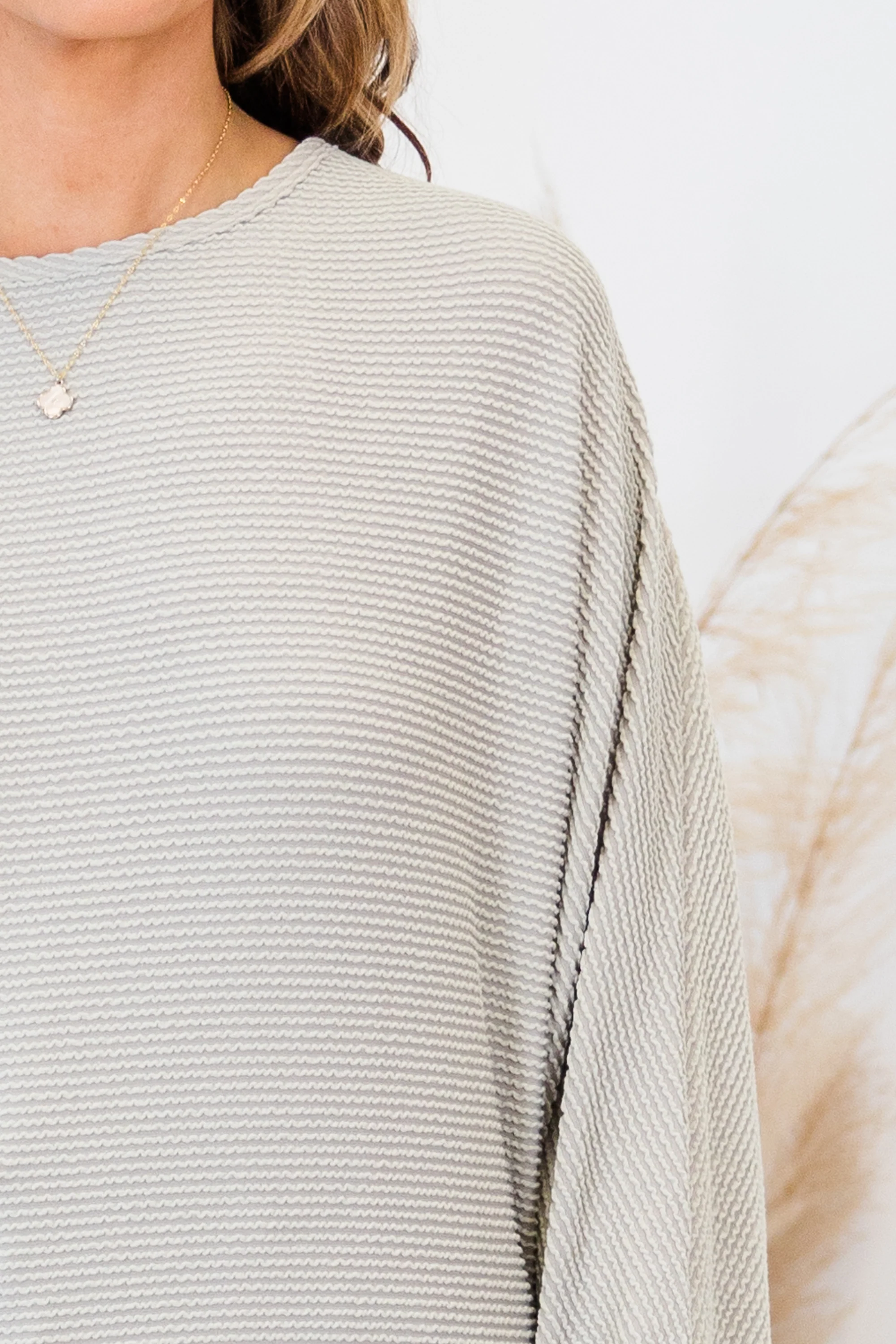 Falling From Cloud Nine Top, Pearl Grey - Giverhouse