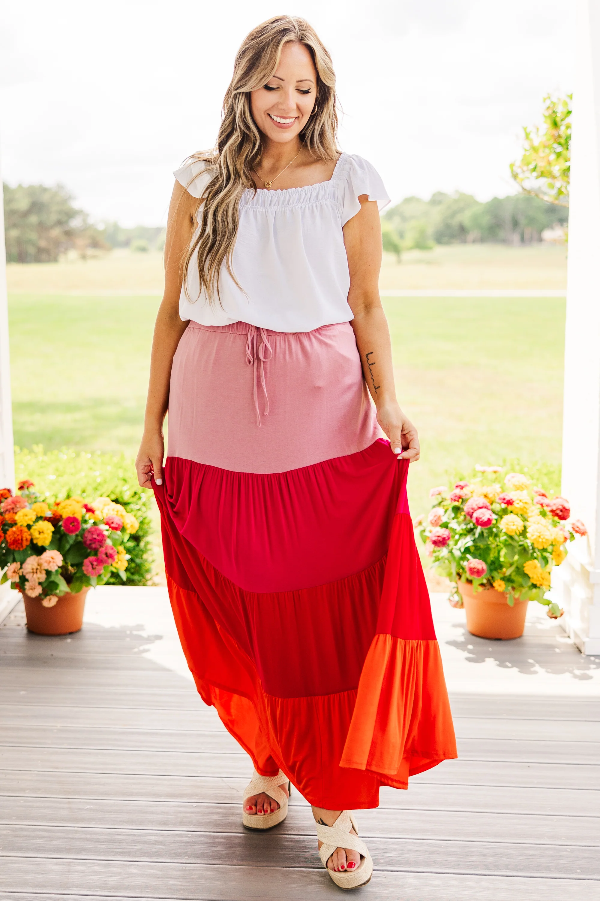 Blossom Boulevard Skirt, Pink - Giverhouse