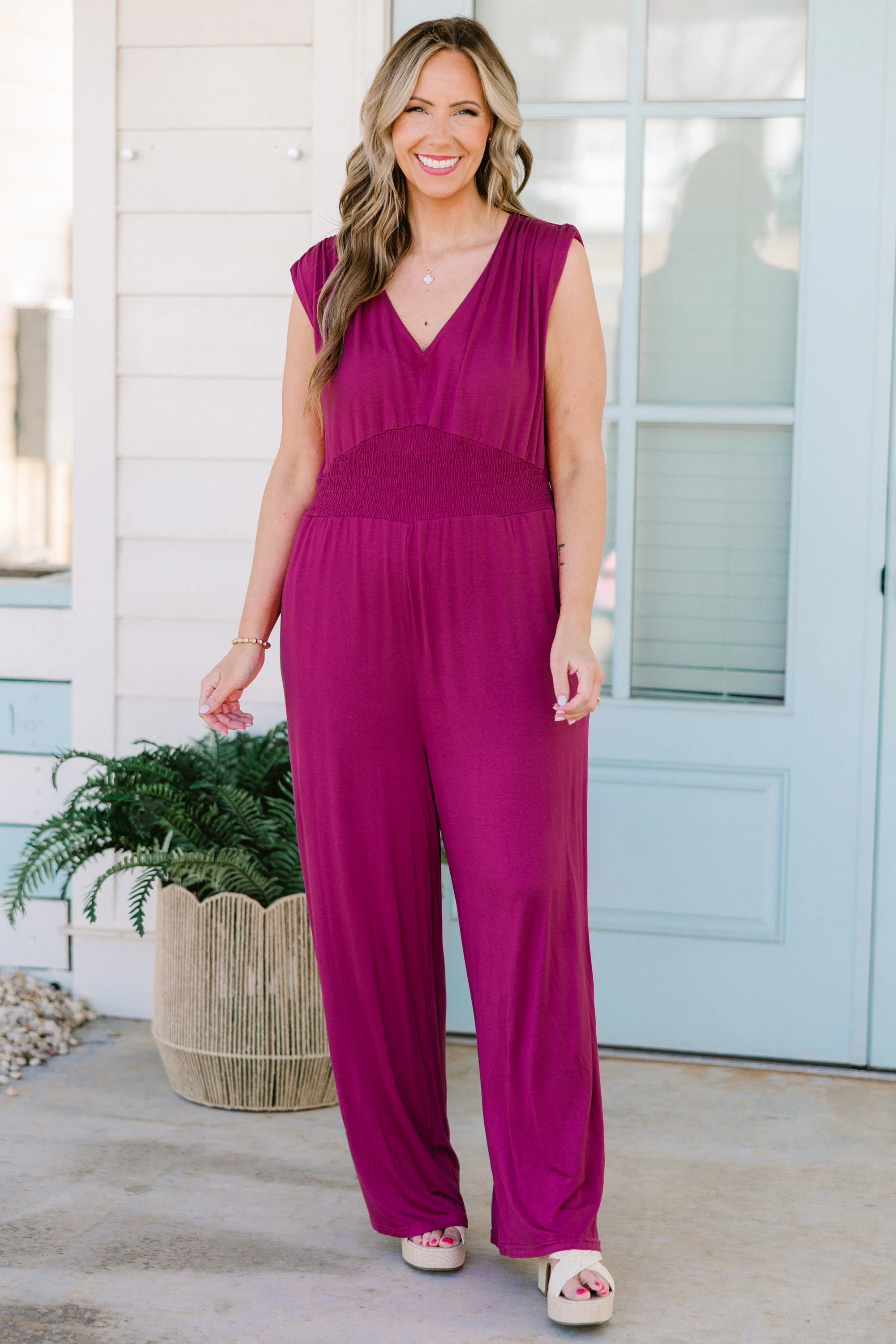 Makin' Me Blush Jumpsuit, Purple - Giverhouse