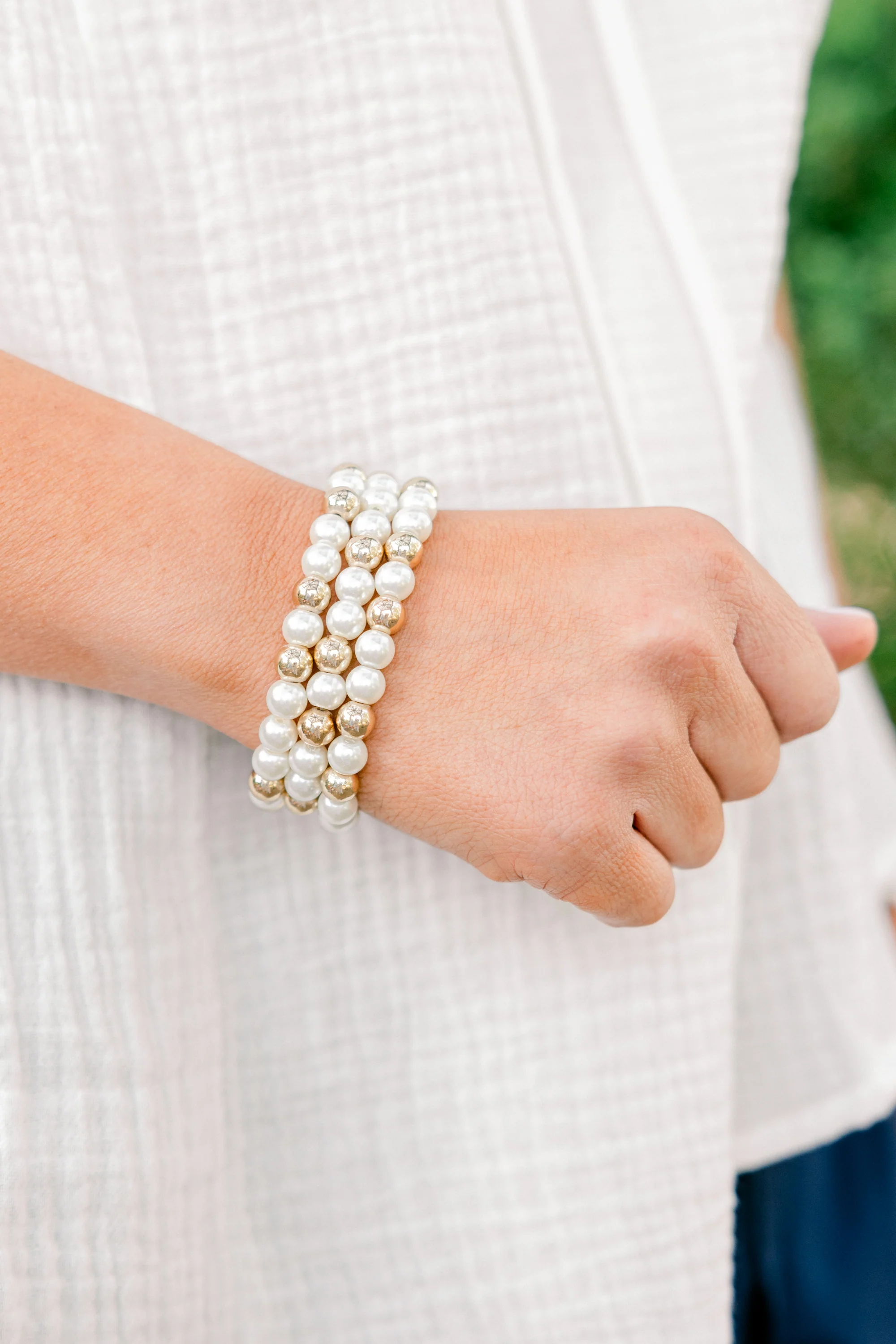 Just Enough Light Bracelet Set, Pearl - Giverhouse