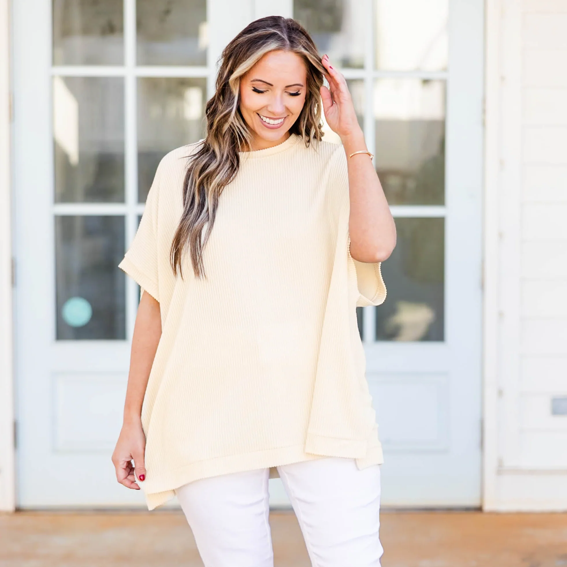 All About Knits Top, Oatmeal - Giverhouse
