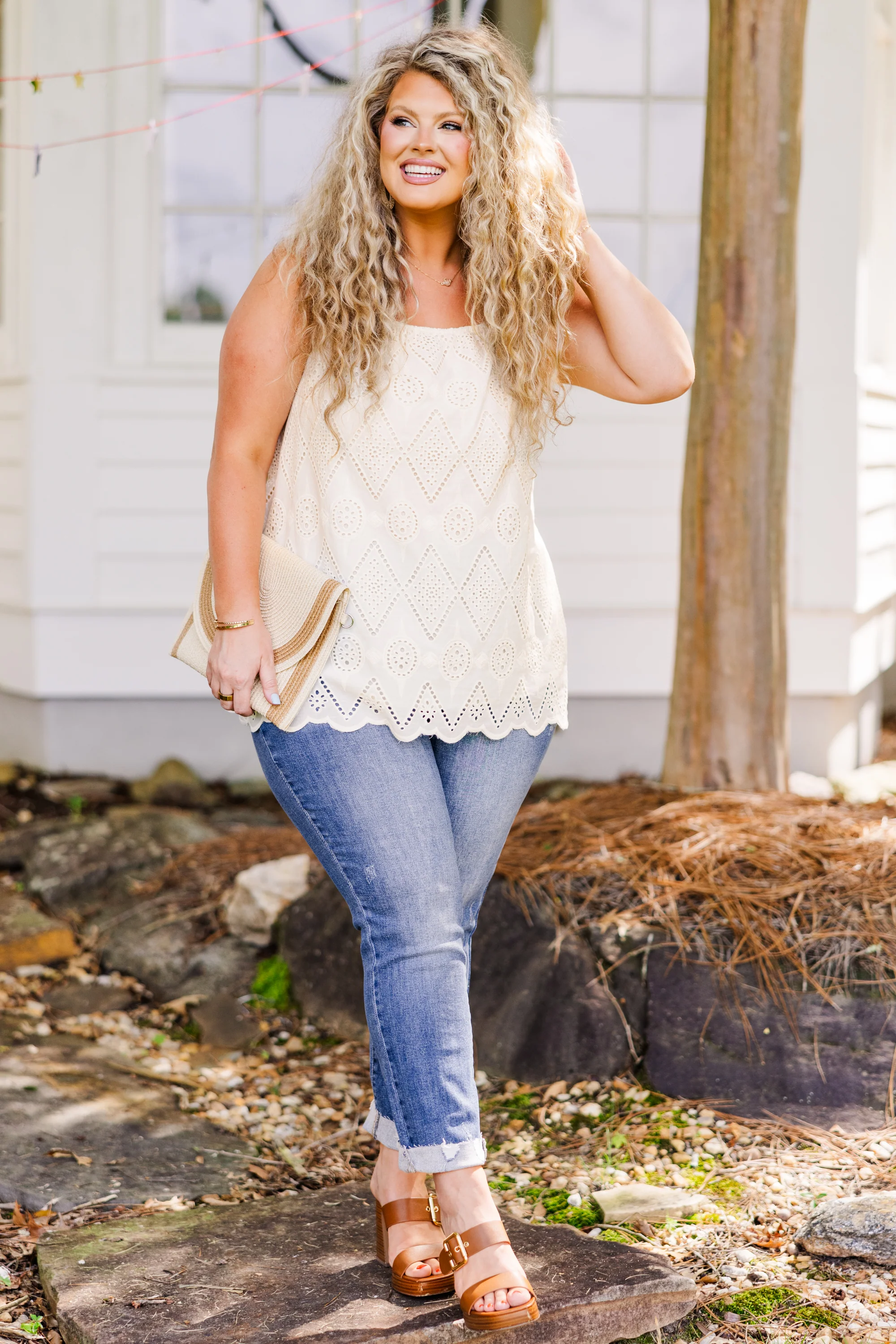 Full Of Happiness Tank, Natural - Giverhouse