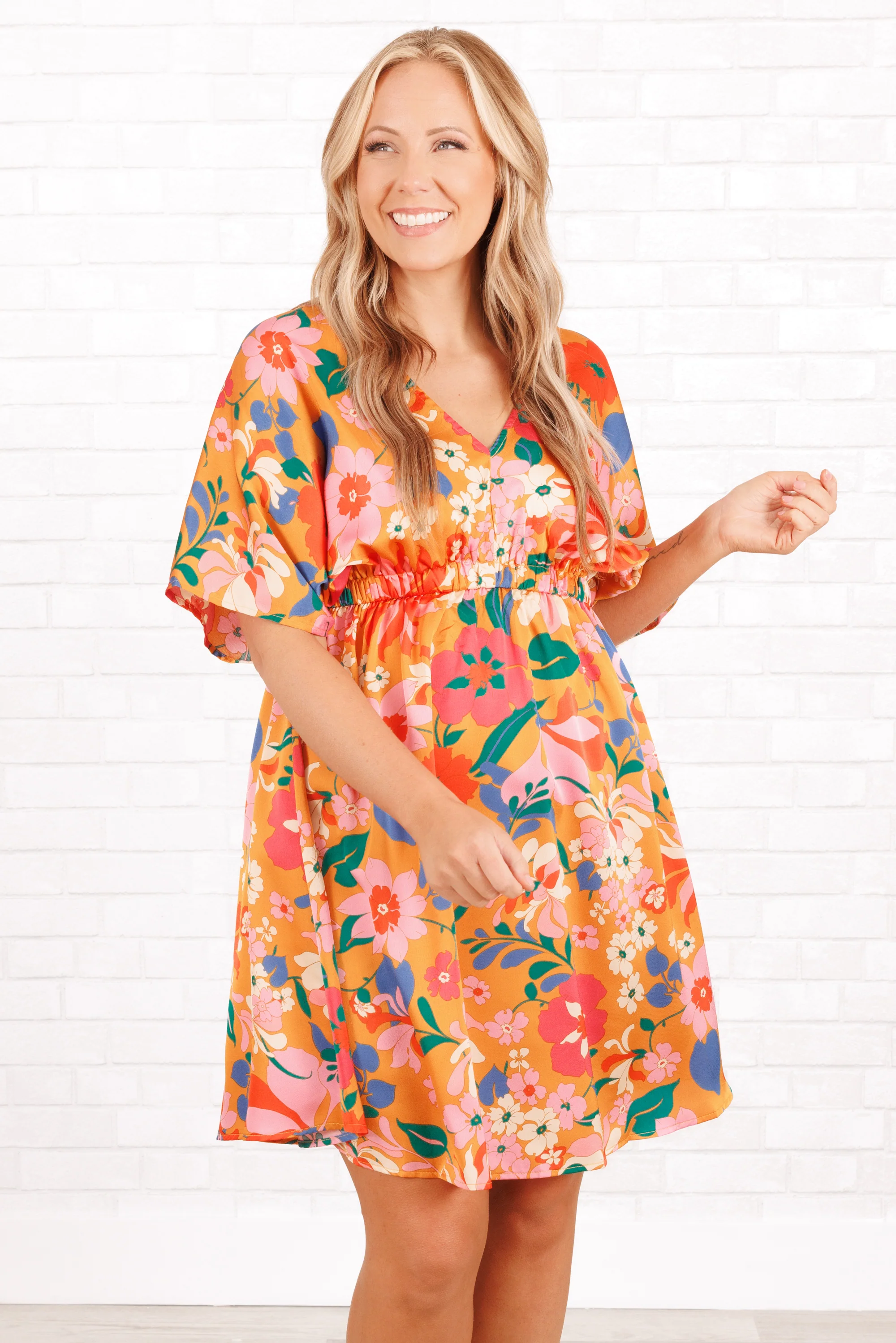 Laying In Your Arms Dress, Orange - Giverhouse