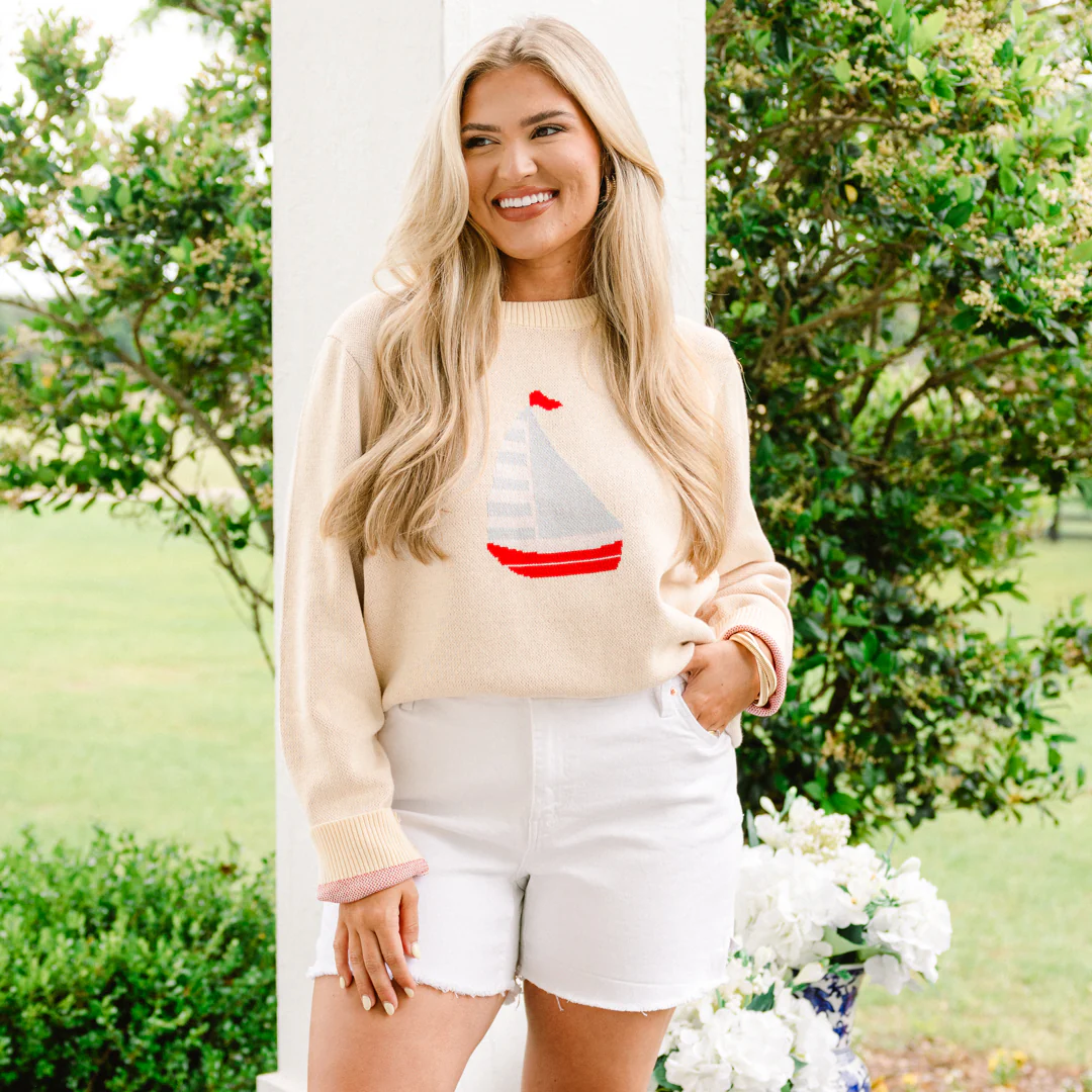 Coastal Summer Sweater, Ivory - Giverhouse