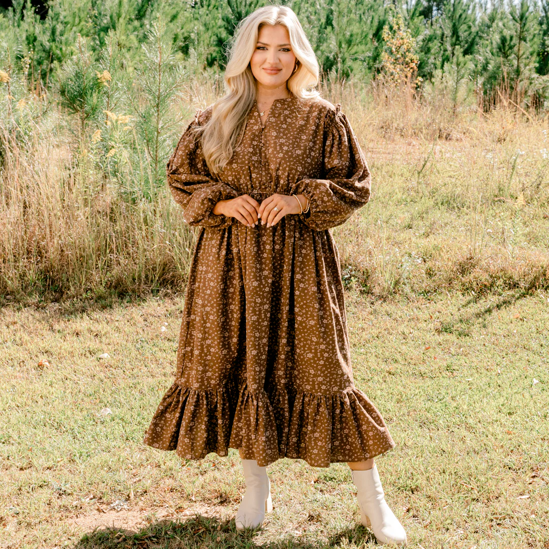 Memorize Today Dress, Brown - Giverhouse