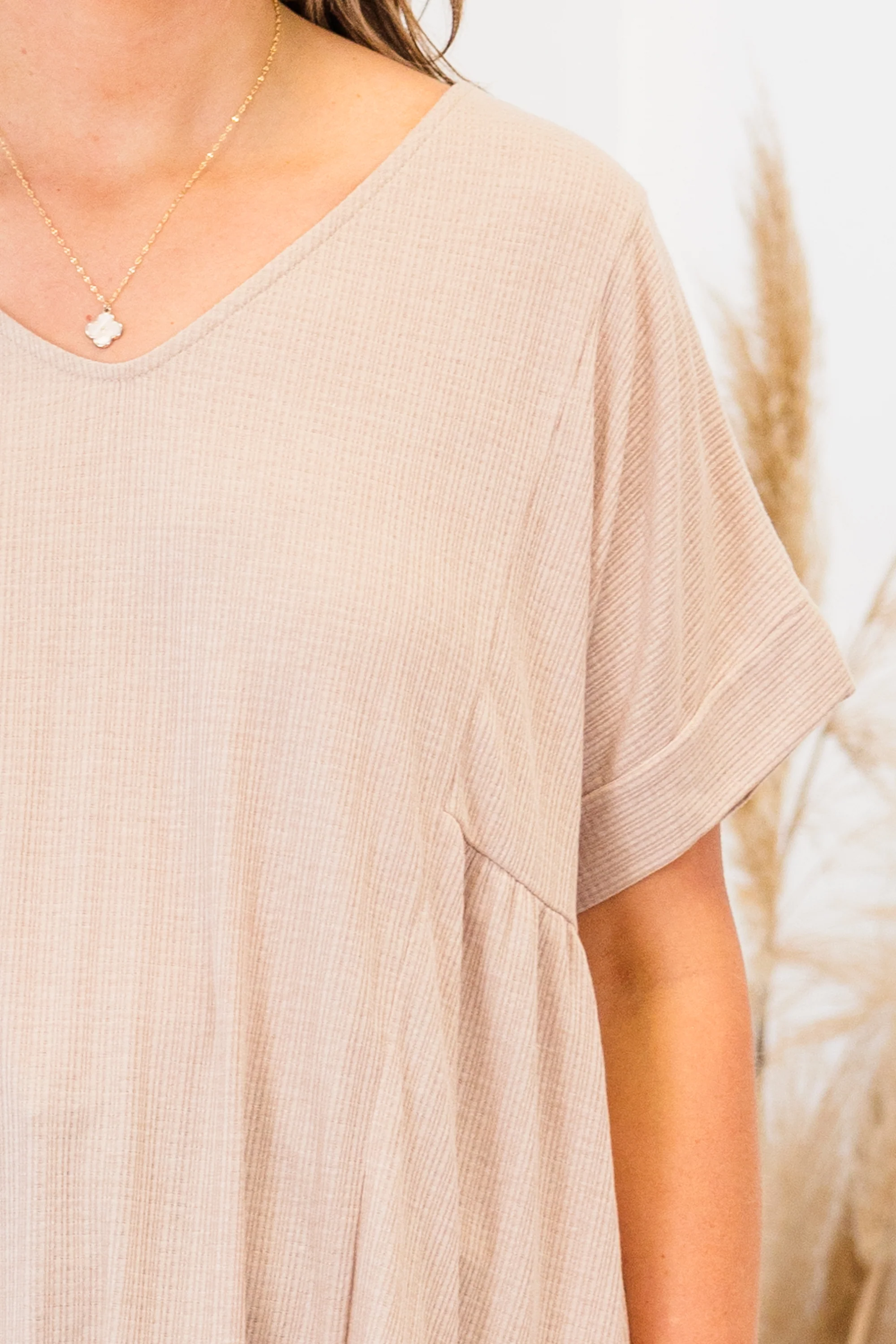 Keeping My Distance Top, Taupe - Giverhouse