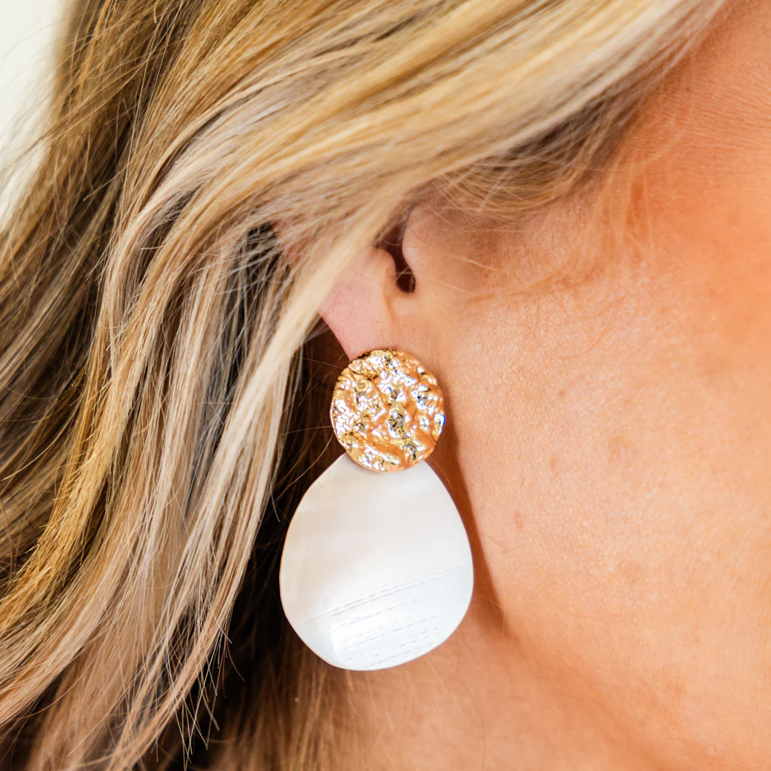 Be Your Best Self Earrings, White - Giverhouse
