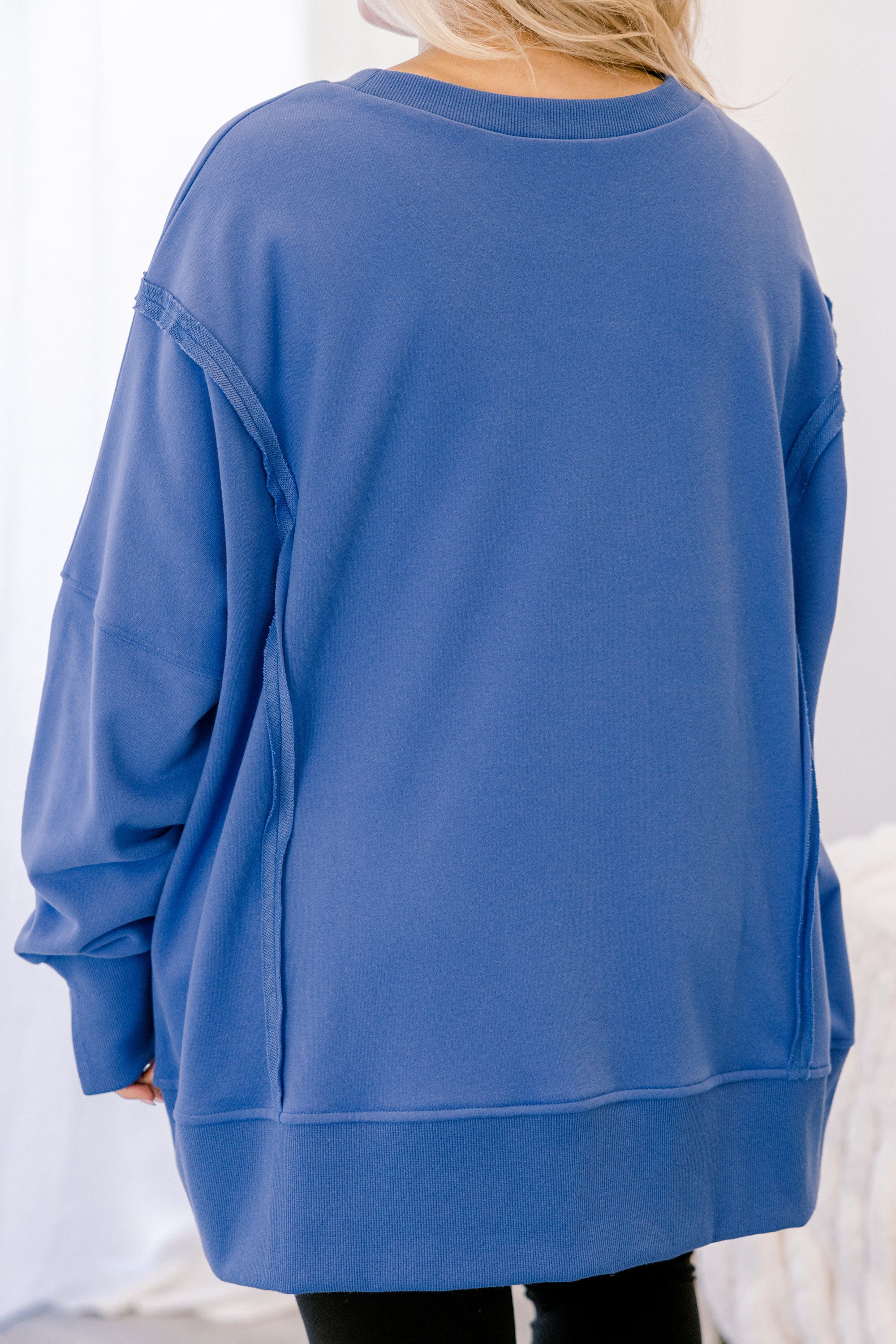 Sunset Glow Pullover, Bright Blue - Giverhouse