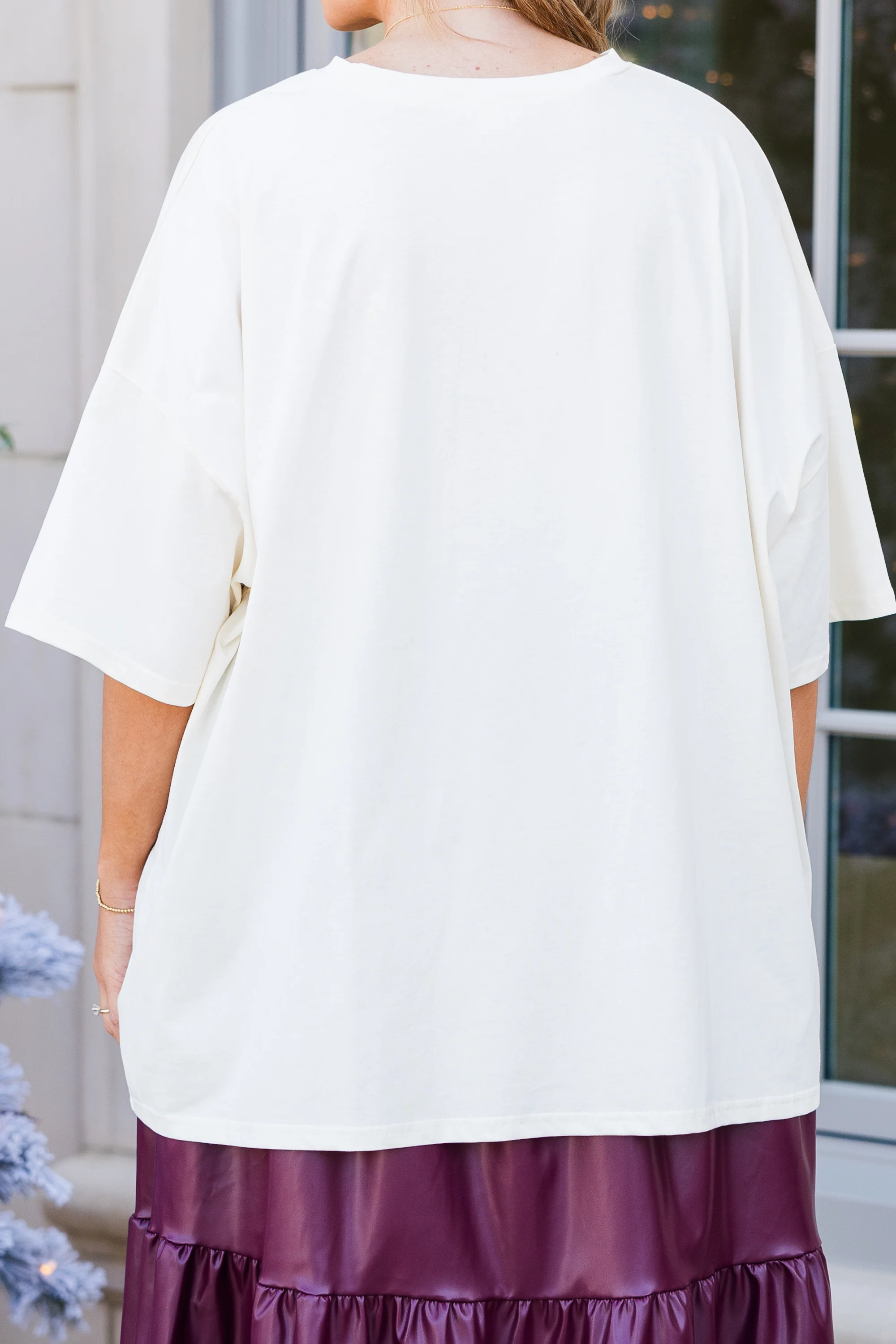 Cowgirl Christmas Boyfriend Tee, Ivory - Giverhouse