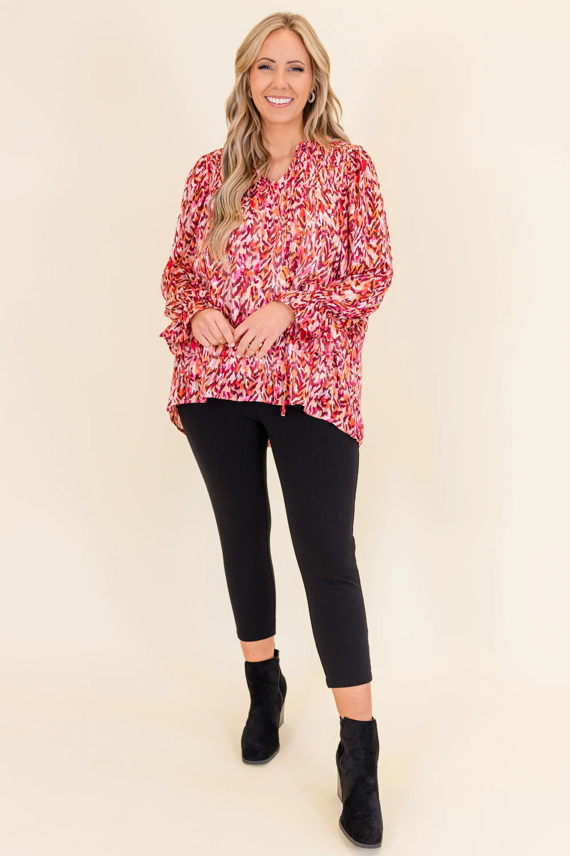 Cascade Swirl Top, Fuchsia - Giverhouse