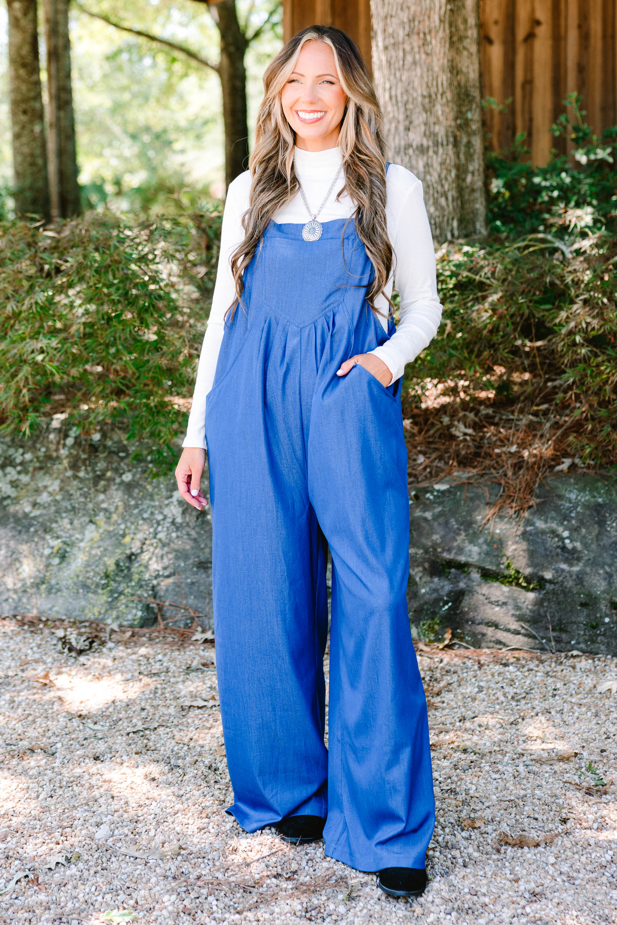 Got To Laugh Jumpsuit, Denim - Giverhouse