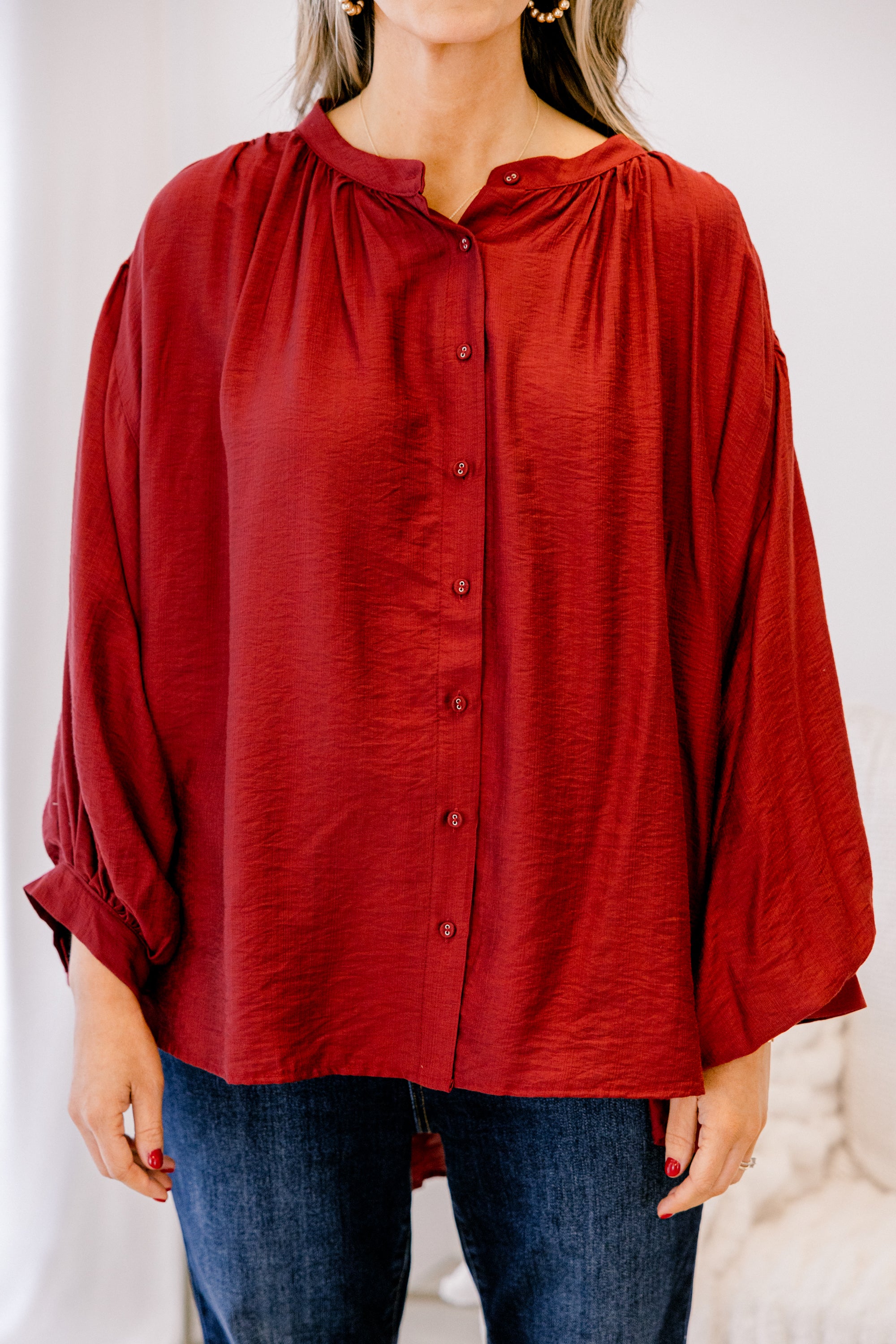 Away From It All Tunic, Burgundy - Giverhouse
