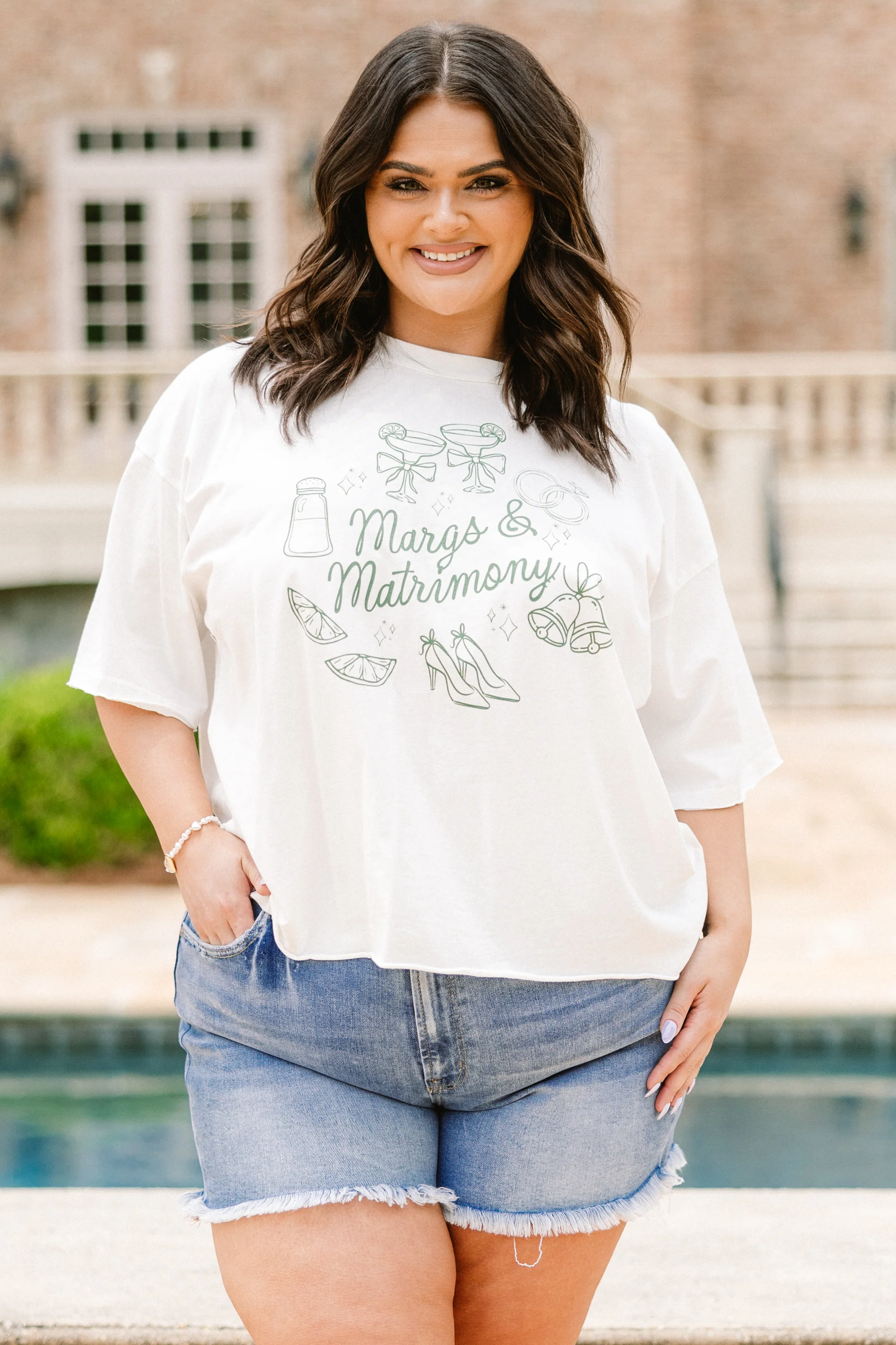 Margs & Matrimonies Vintage Wash Tee, White - Giverhouse