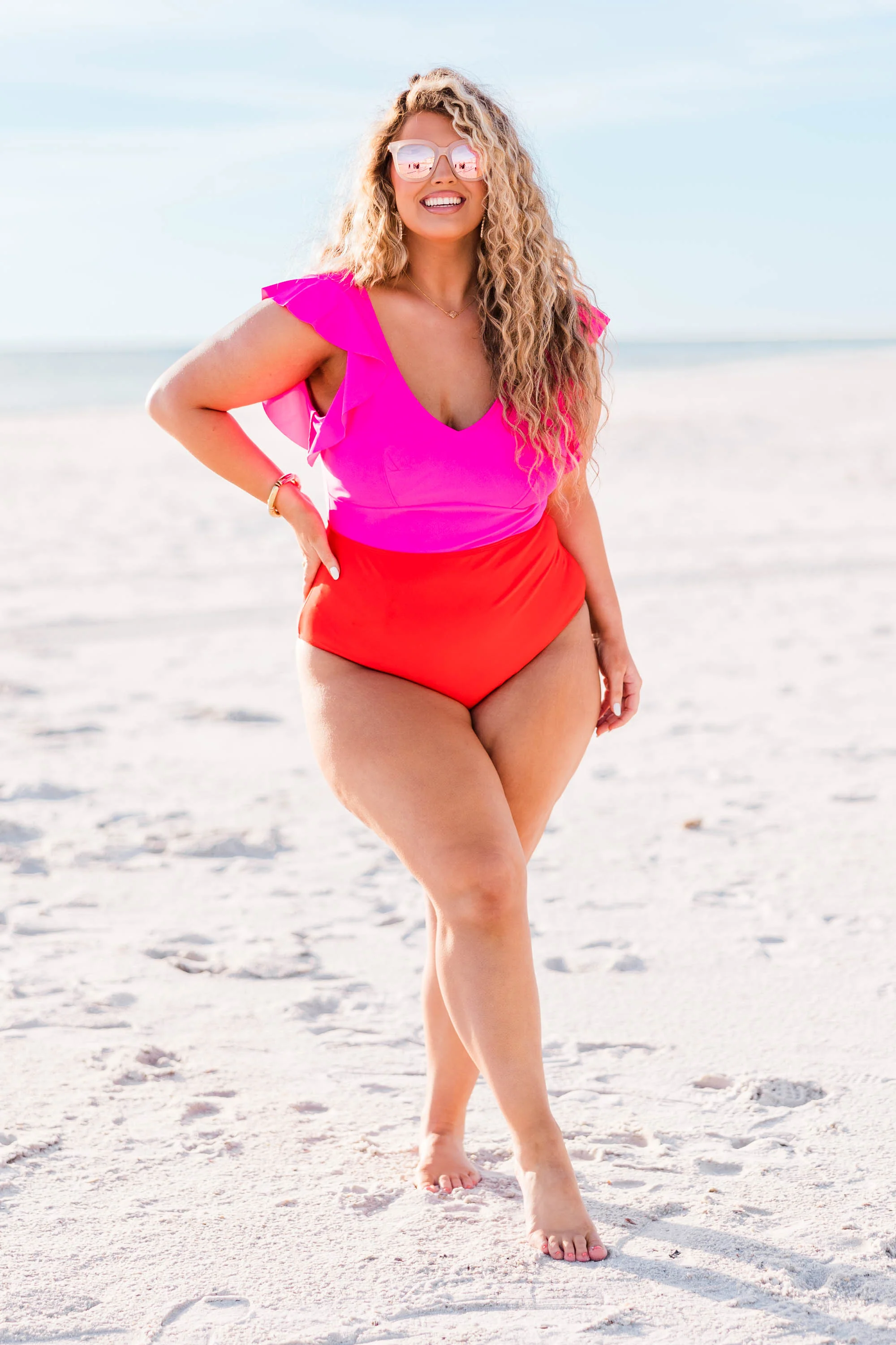 Spending My PTO Swimsuit, Pink-Red - Giverhouse