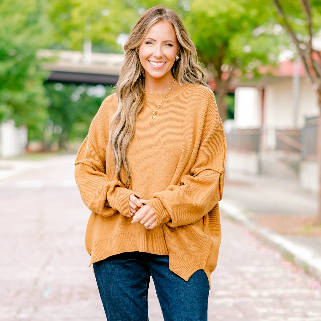 Magically Perfect Sweater, Camel - Giverhouse