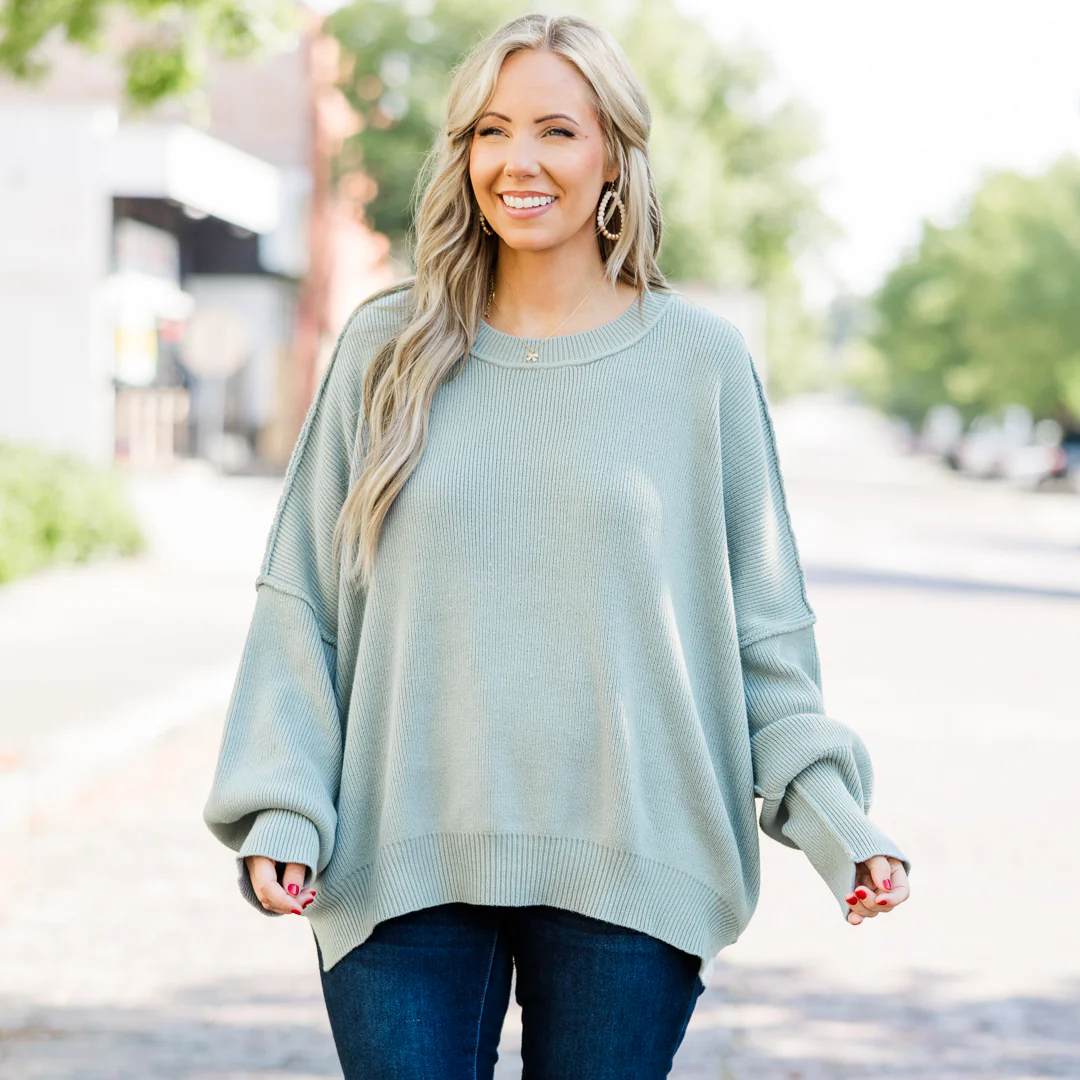 Magically Perfect Sweater, Sage - Giverhouse