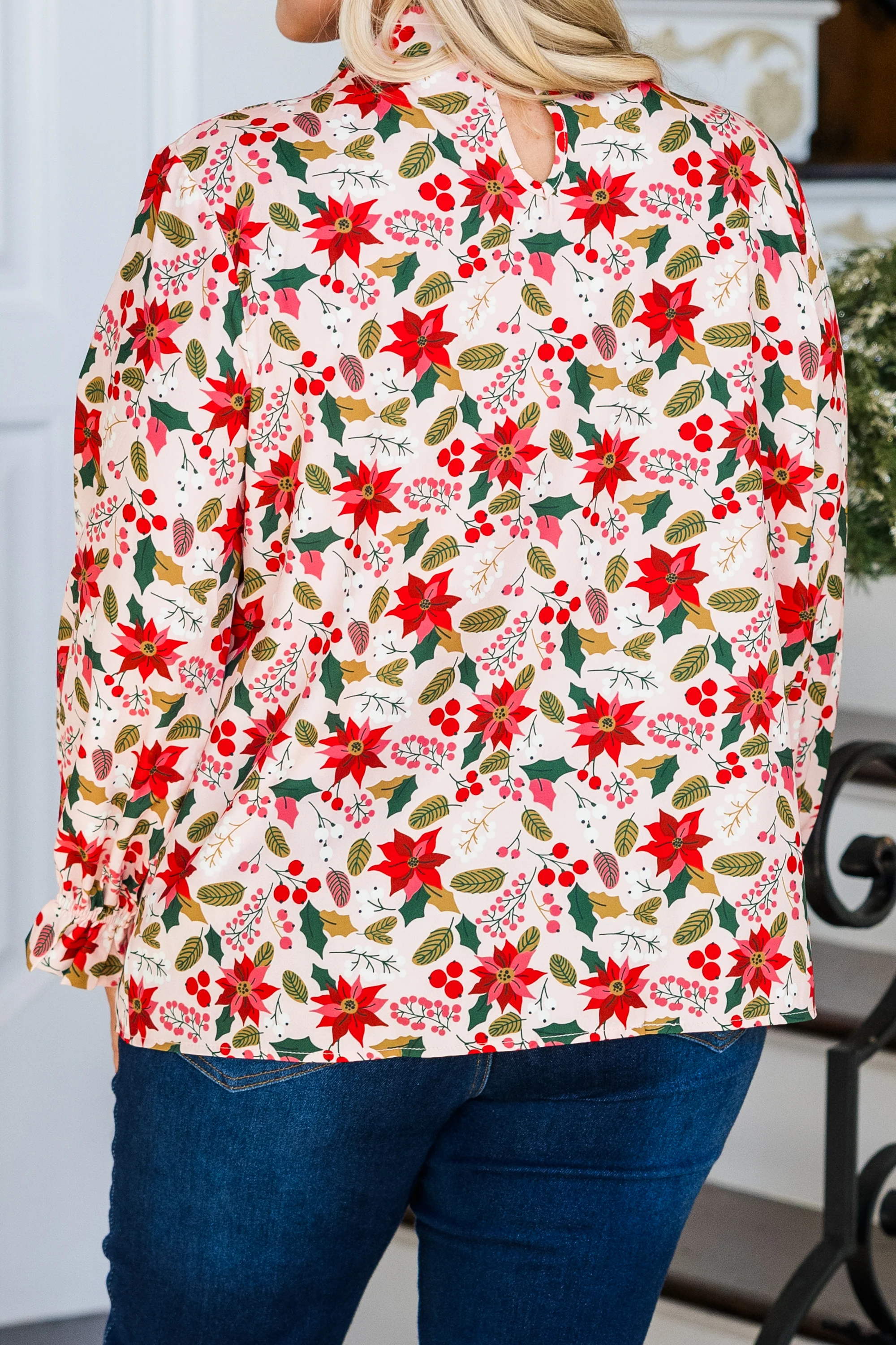 Pretty Poinsetta Top, Red - Giverhouse